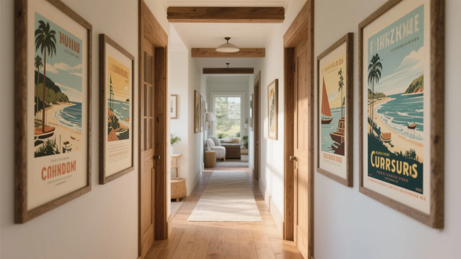 Vintage travel poster wall