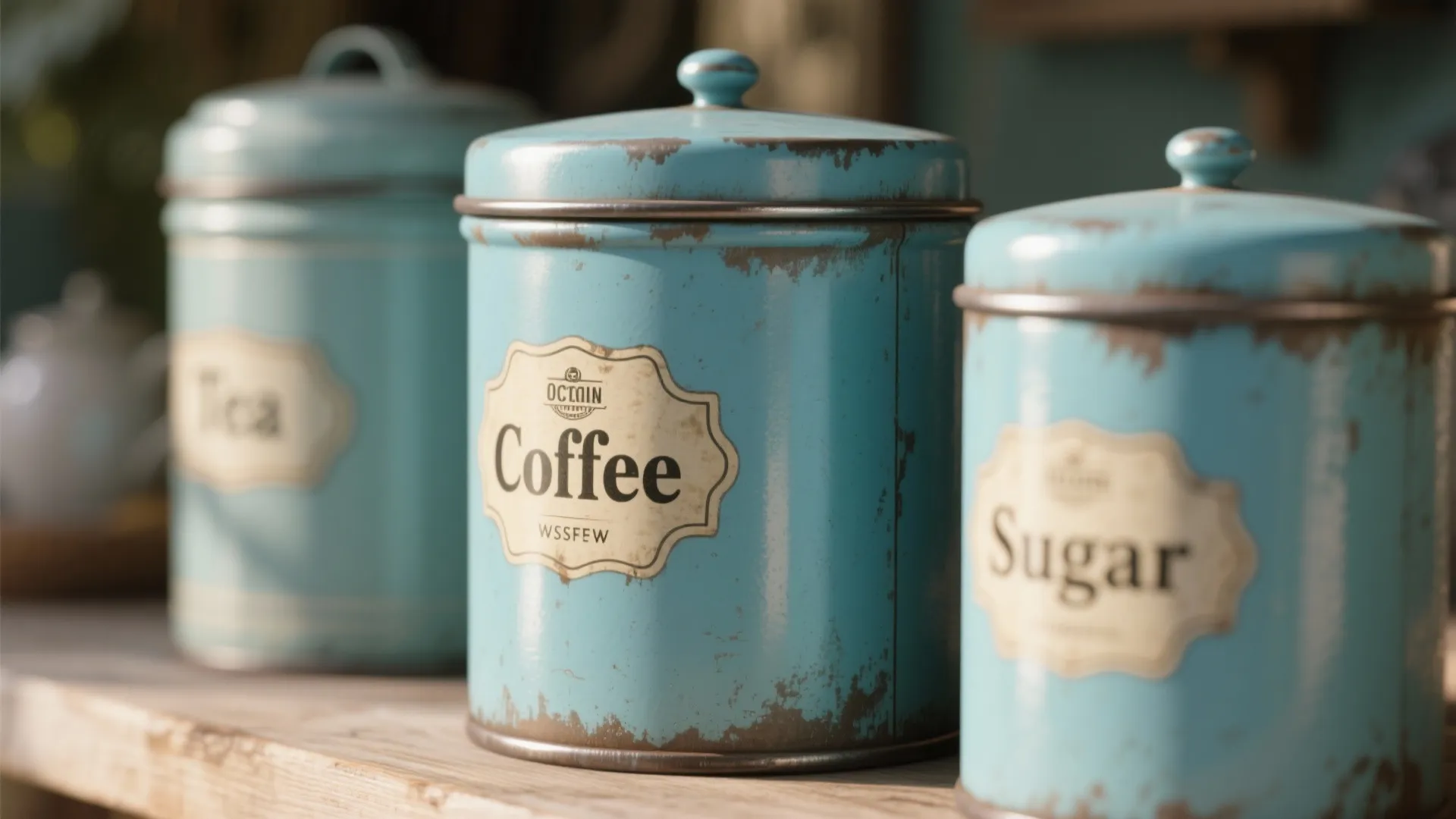 3. Go Vintage-Style with Soft Powder Blue Labels