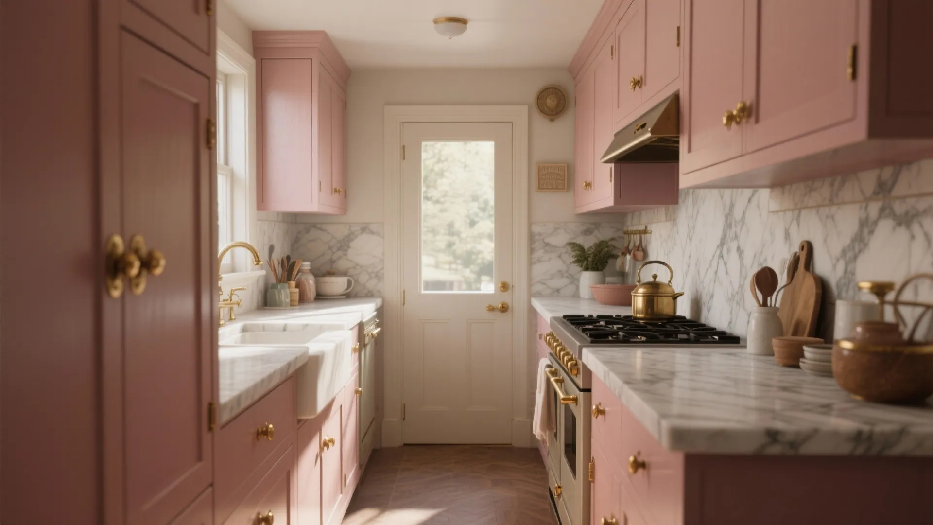 Vintage Rose Kitchen Cabinets