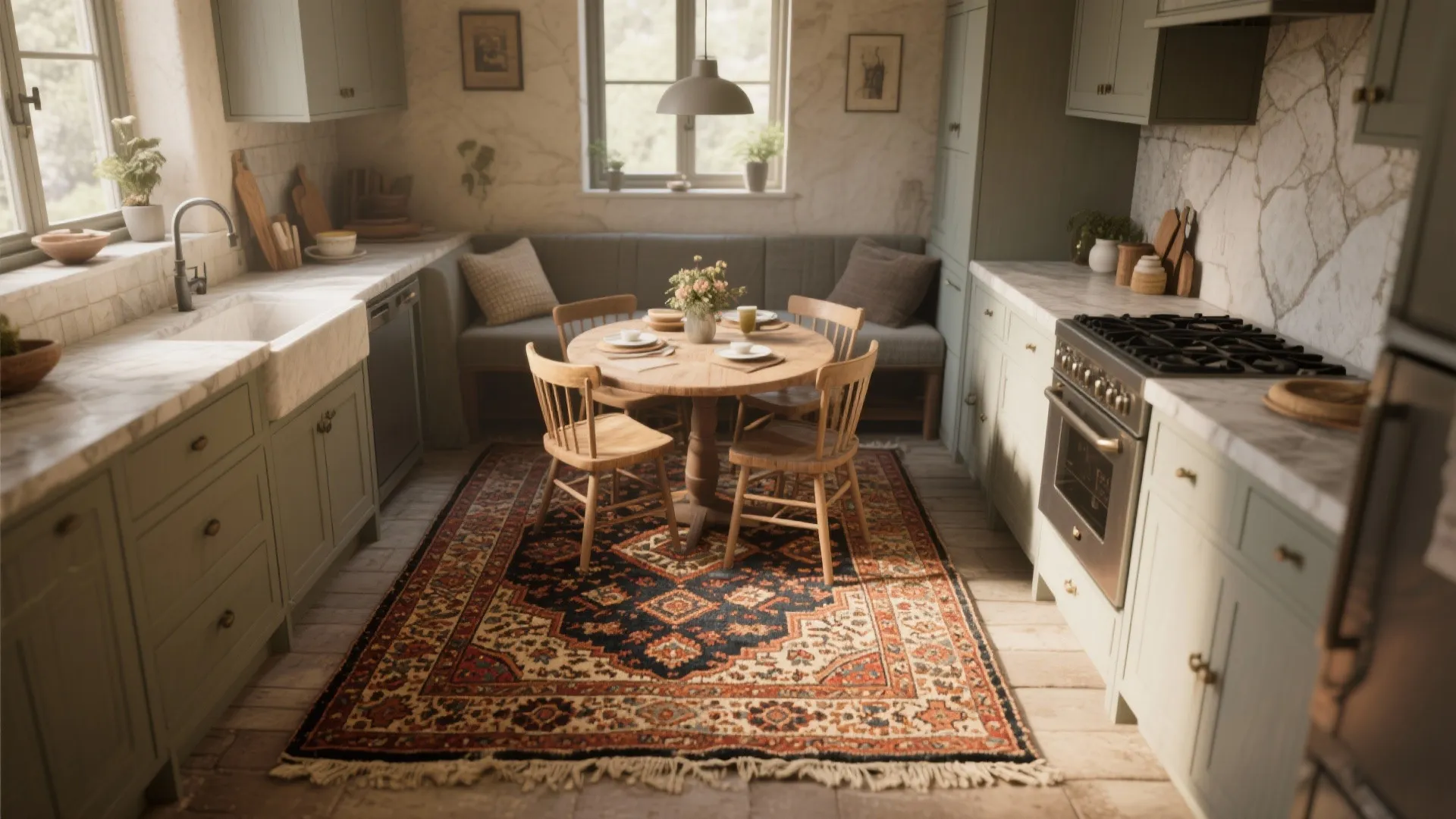 4. Bold, vintage-patterned rugs for personality