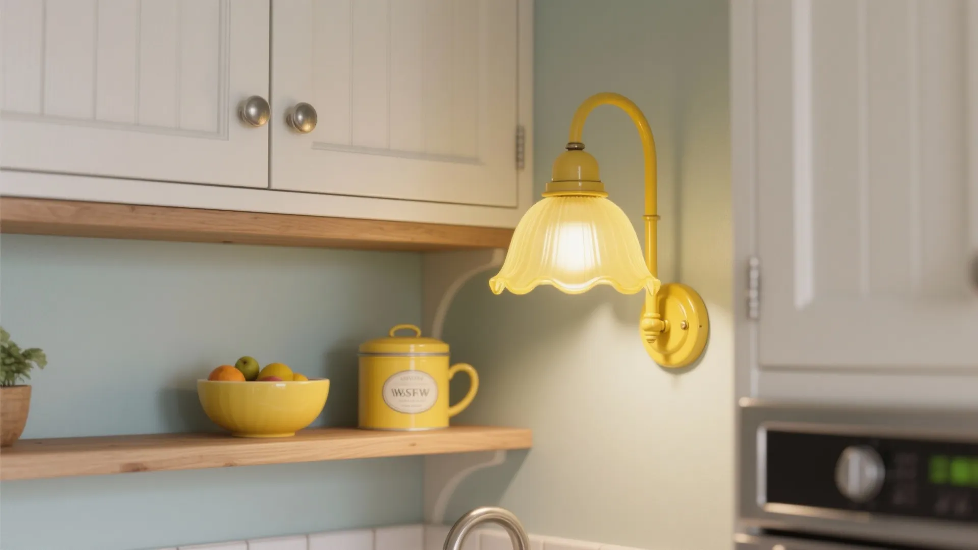Vintage Schoolhouse Yellow for Character in Micro Kitchens