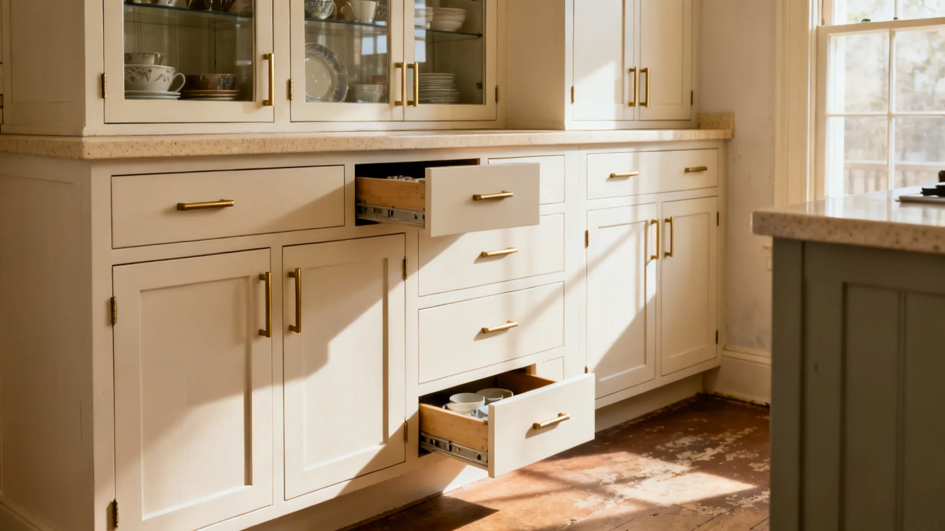 Minimalist storage that respects vintage bones