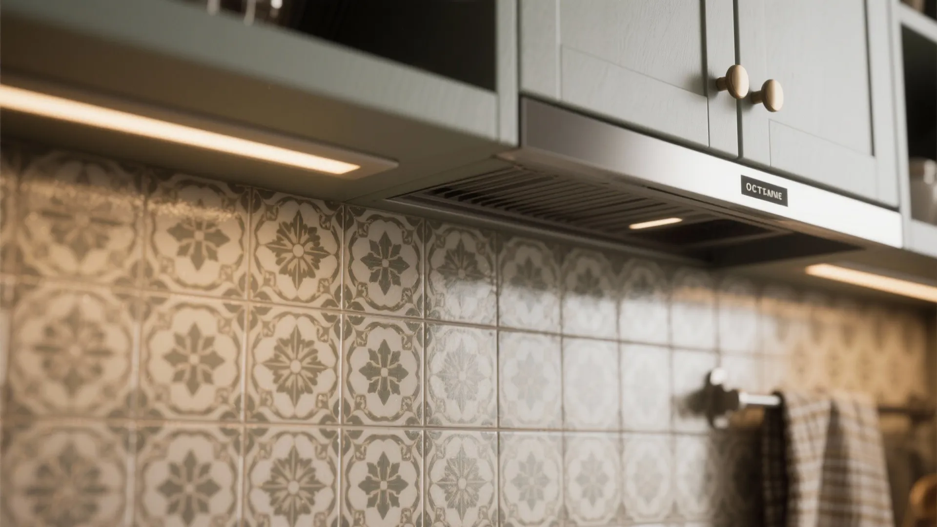 4. Vintage tiles and modern cabinetry