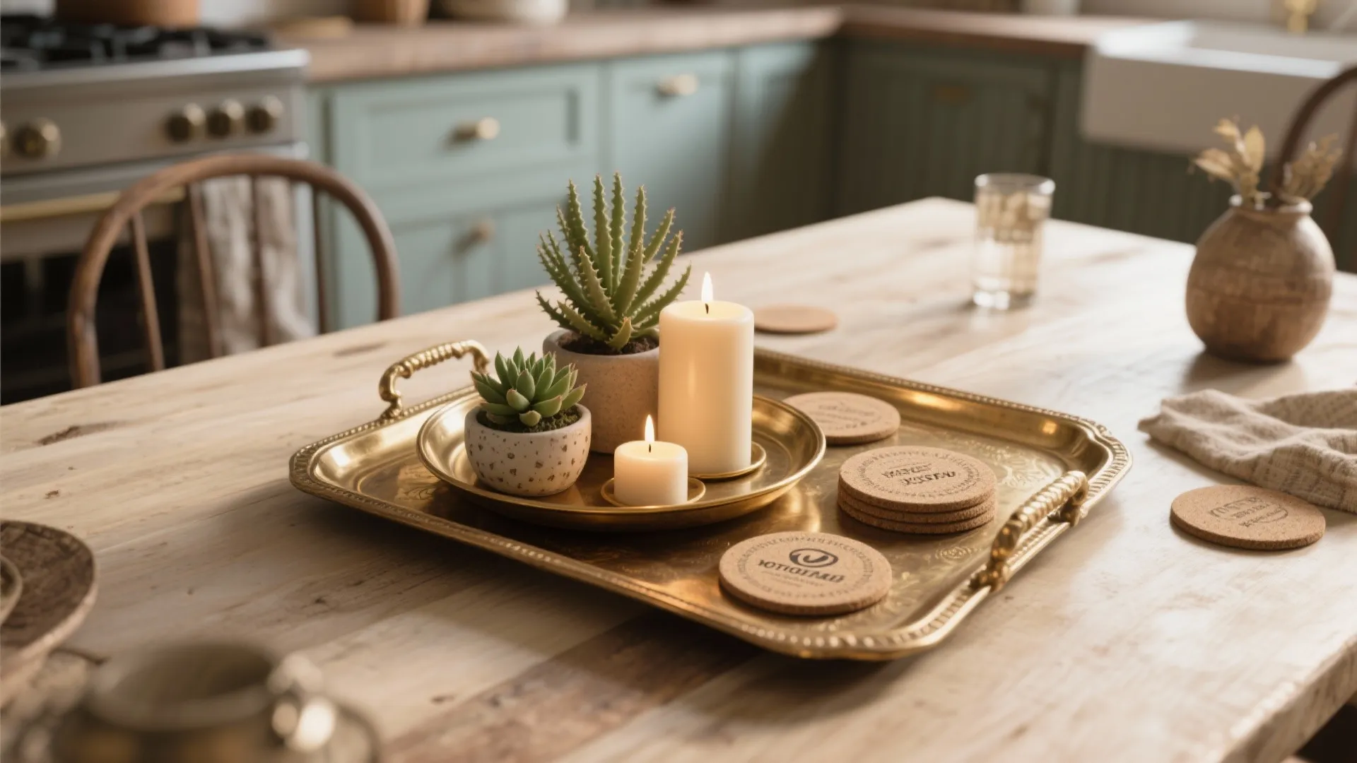 5. Vintage Trays as Centerpieces