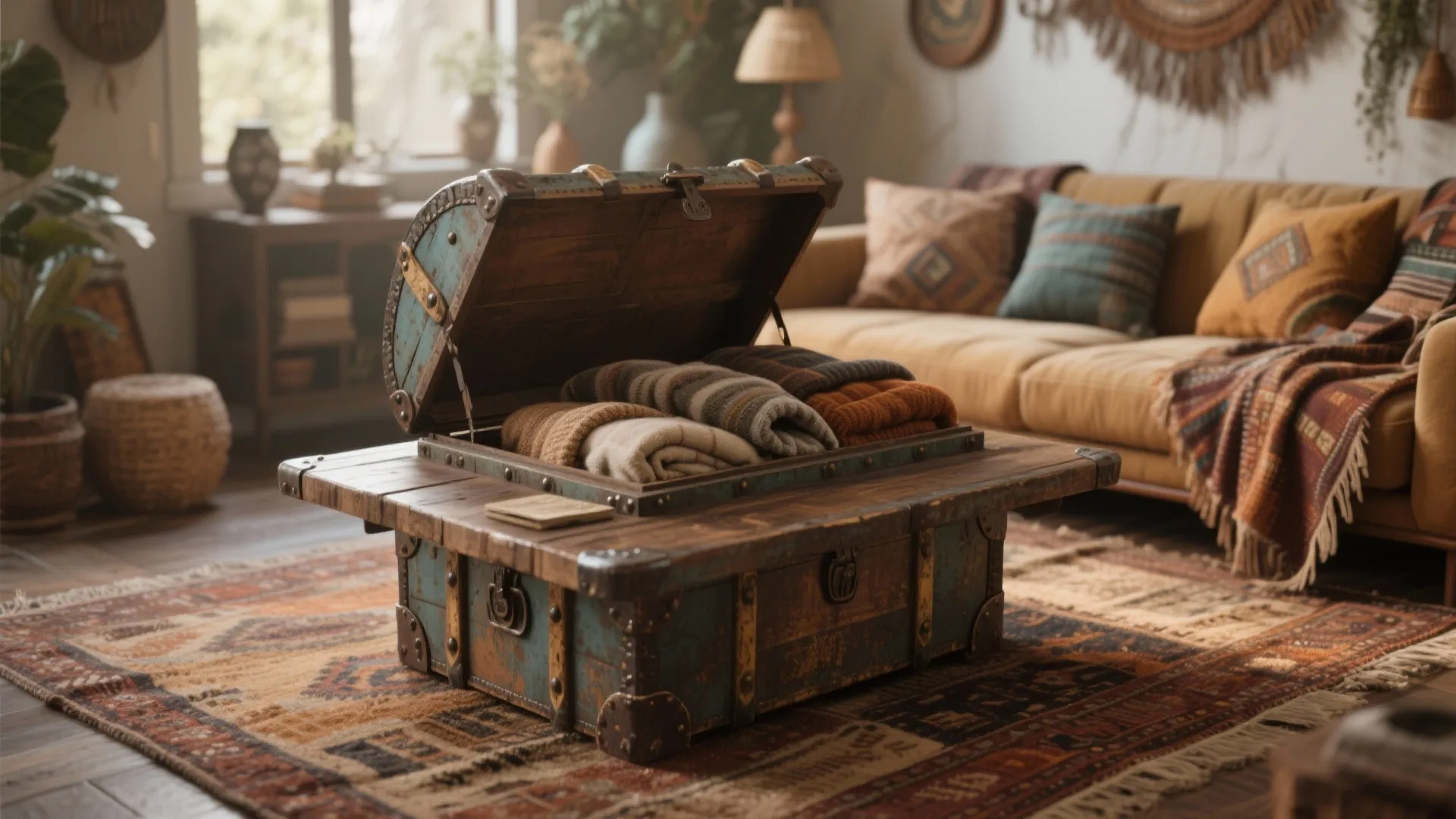 6. Vintage Trunk Coffee Table