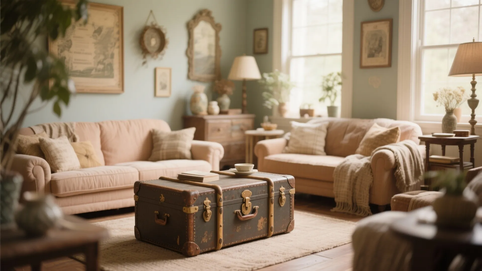 Vintage Trunk as Coffee Table
