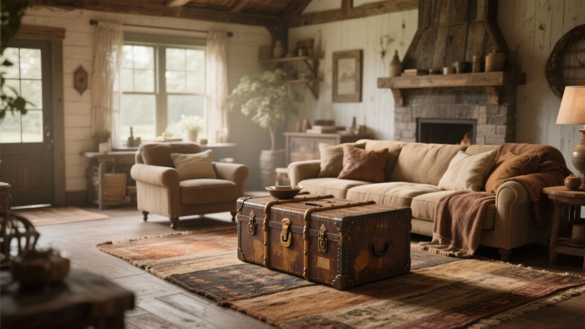 4. Vintage Trunk as Coffee Table