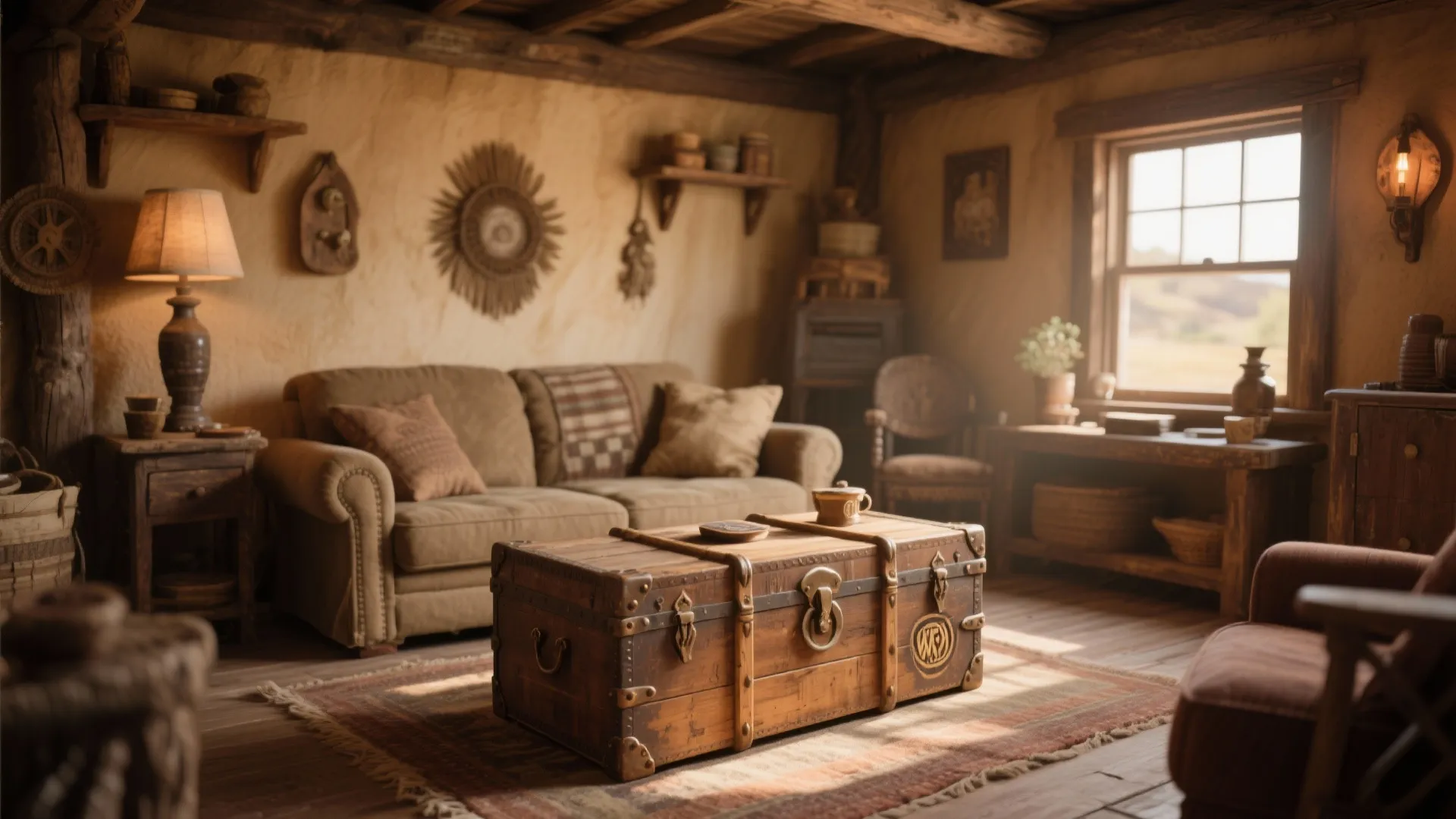 9. Vintage Trunks as Coffee Tables