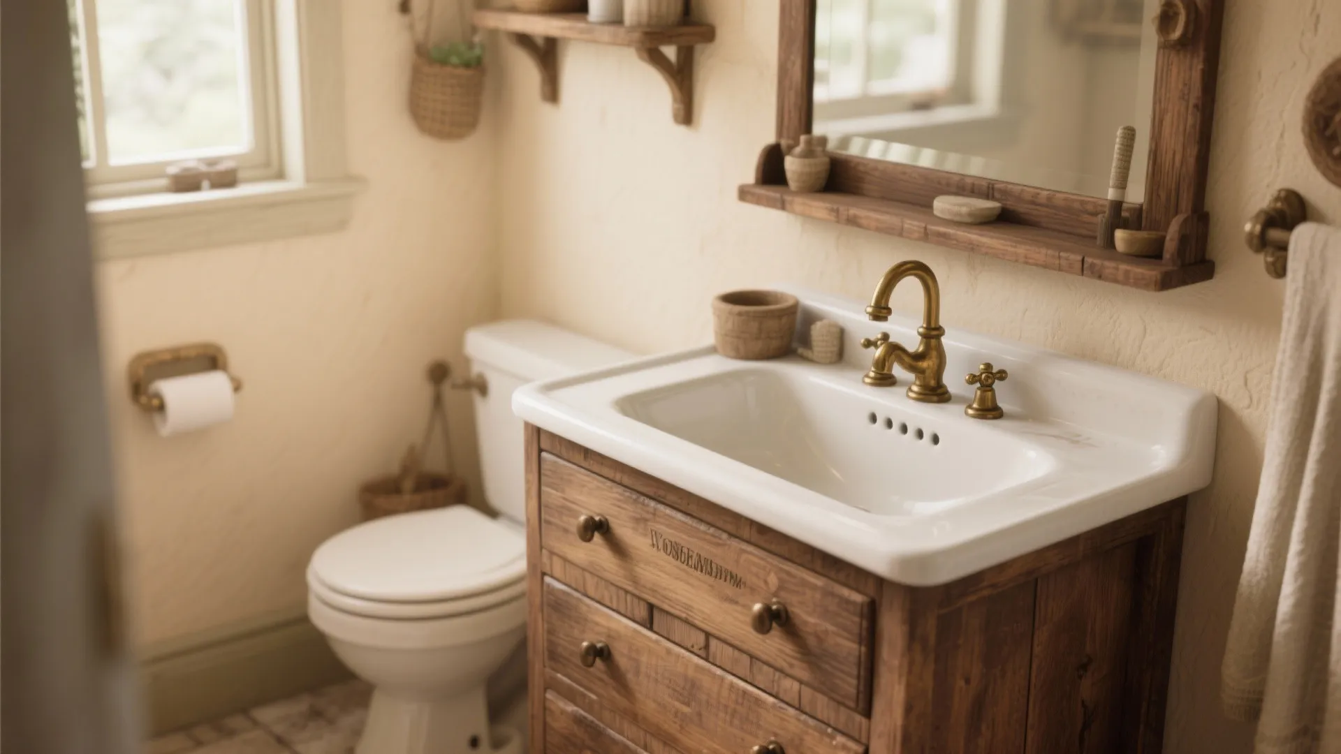 2. Vintage-Style Vanity