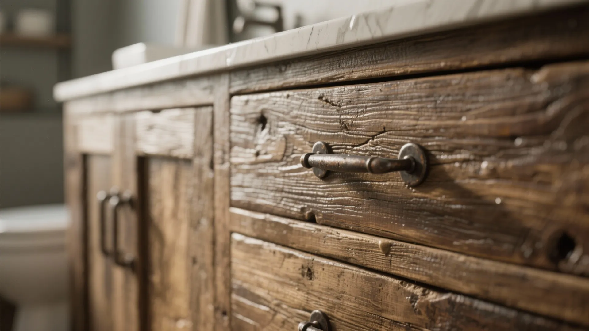 1. Vintage Wooden Vanity
