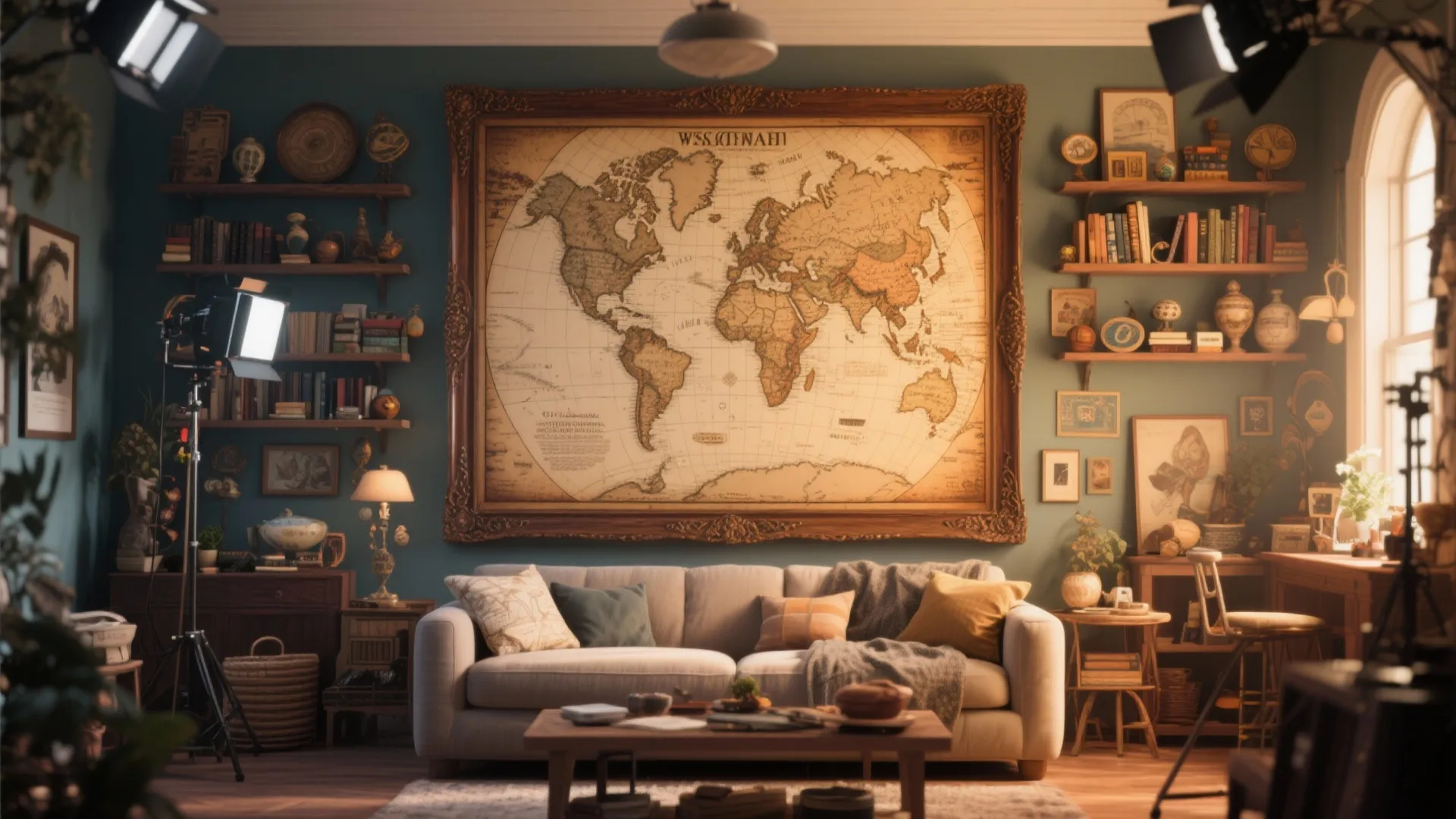 8. Oversized Framed Maps