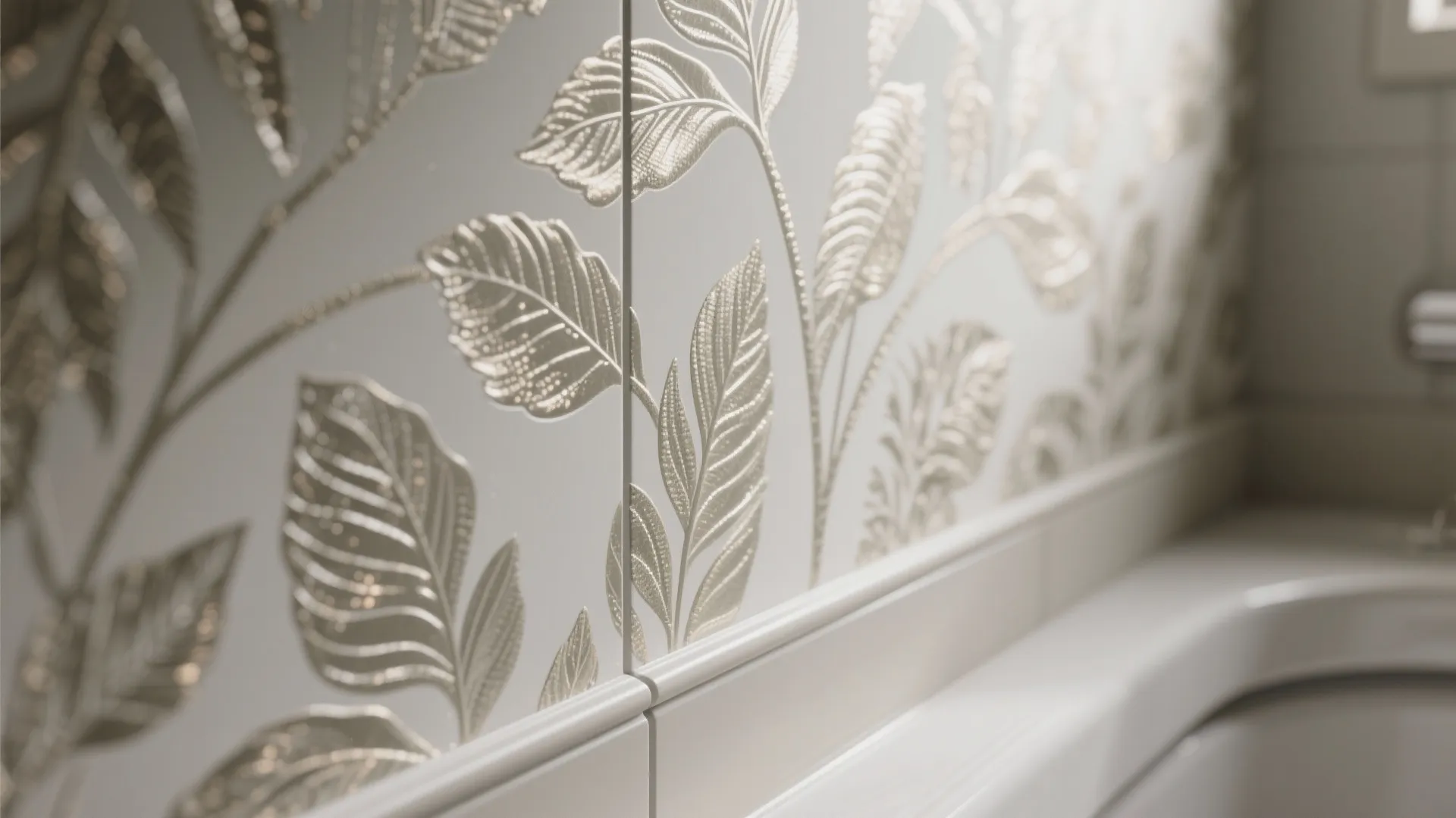 Large-Scale Botanicals to Enlarge a Tiny Powder Room