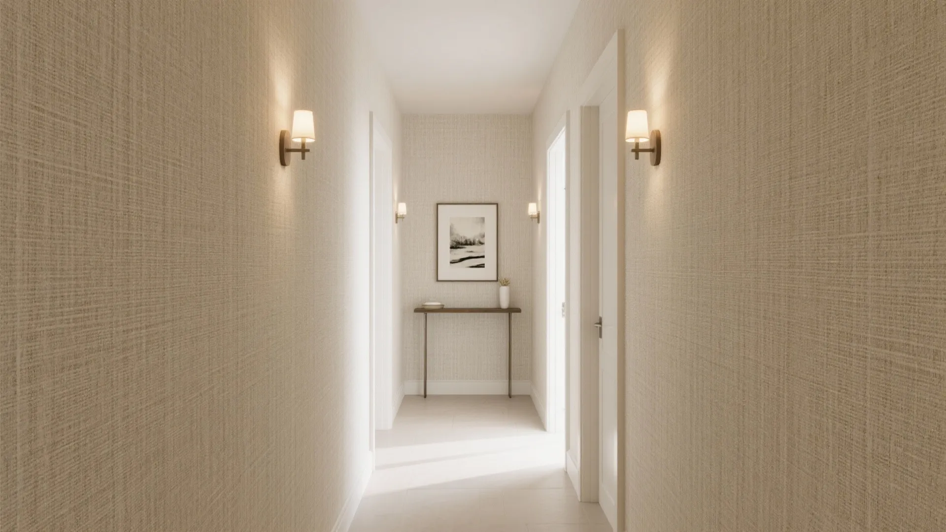 Woven or Grasscloth-Look Wallpaper (Vinyl for Practicality)