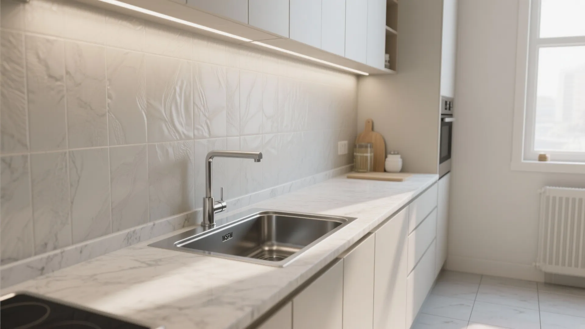 Washable vinyl wall cloth for kitchens and baths