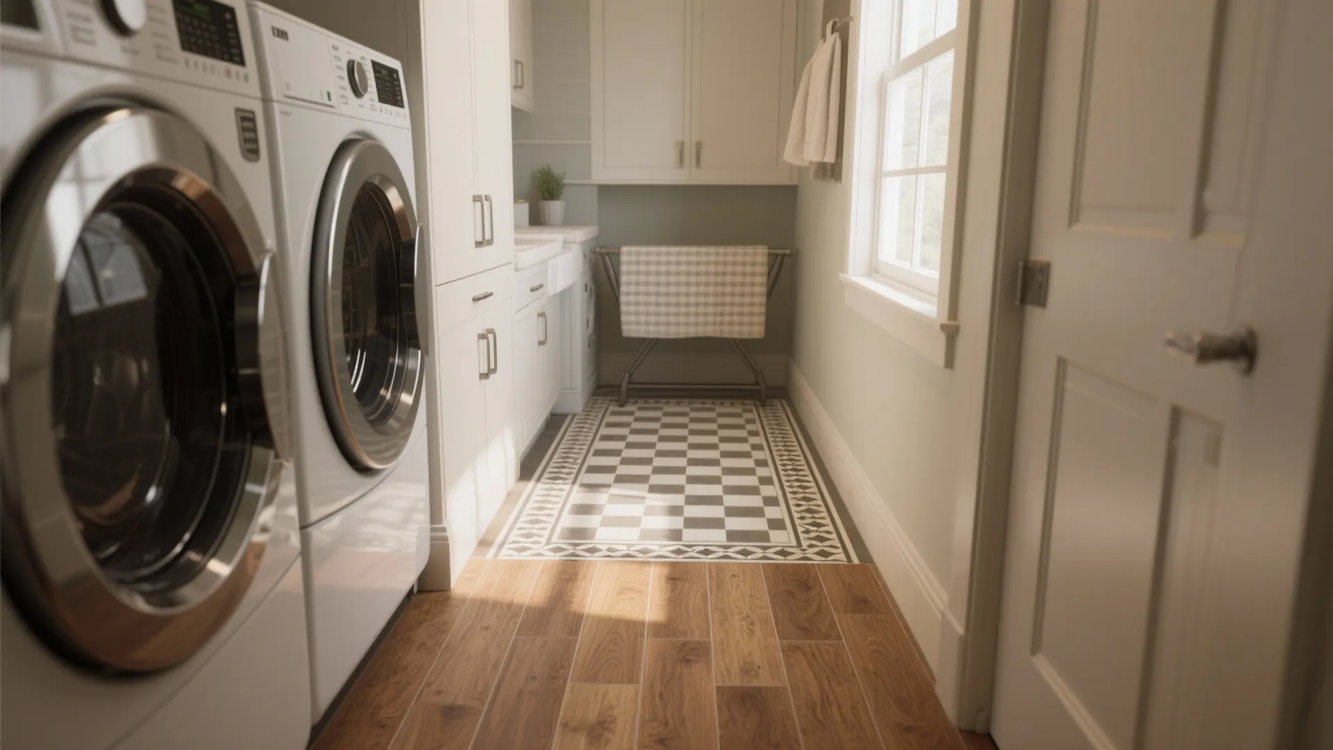 Laundry Room Vinyl Flooring: 5 Ideas: Practical, stylish vinyl flooring ideas to transform small laundry rooms