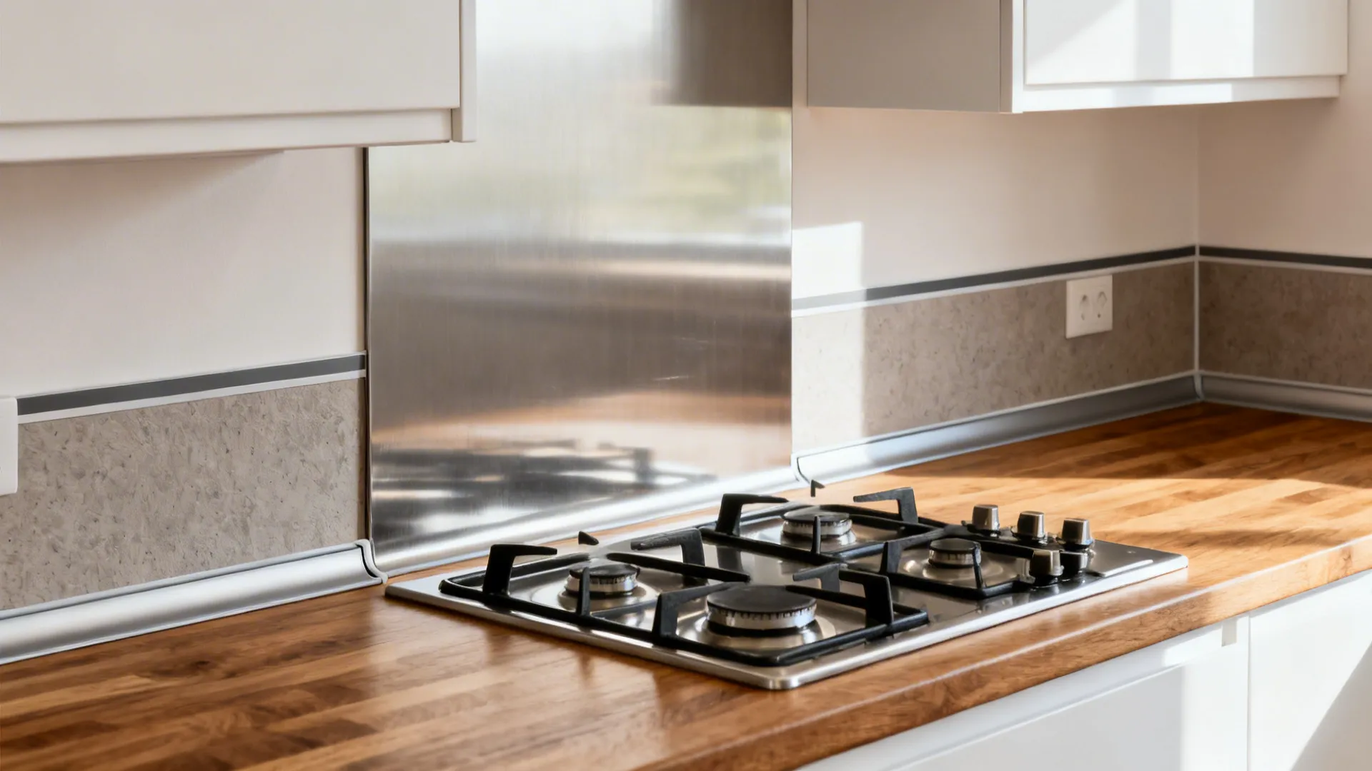 Heat-aware zones: combining vinyl and metal near the cooktop