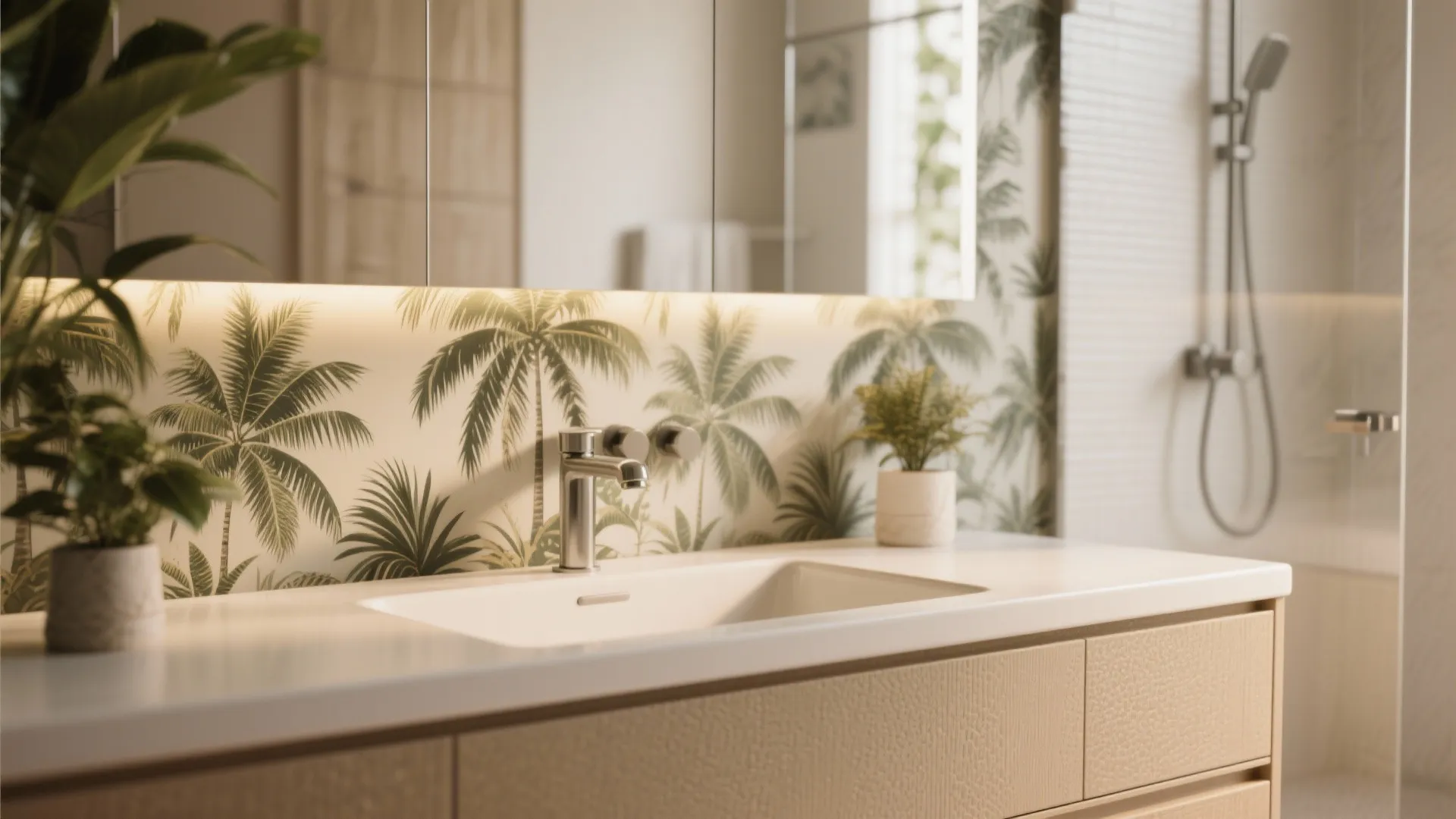 4. Moisture-Resistant Wallpaper or Vinyl Murals