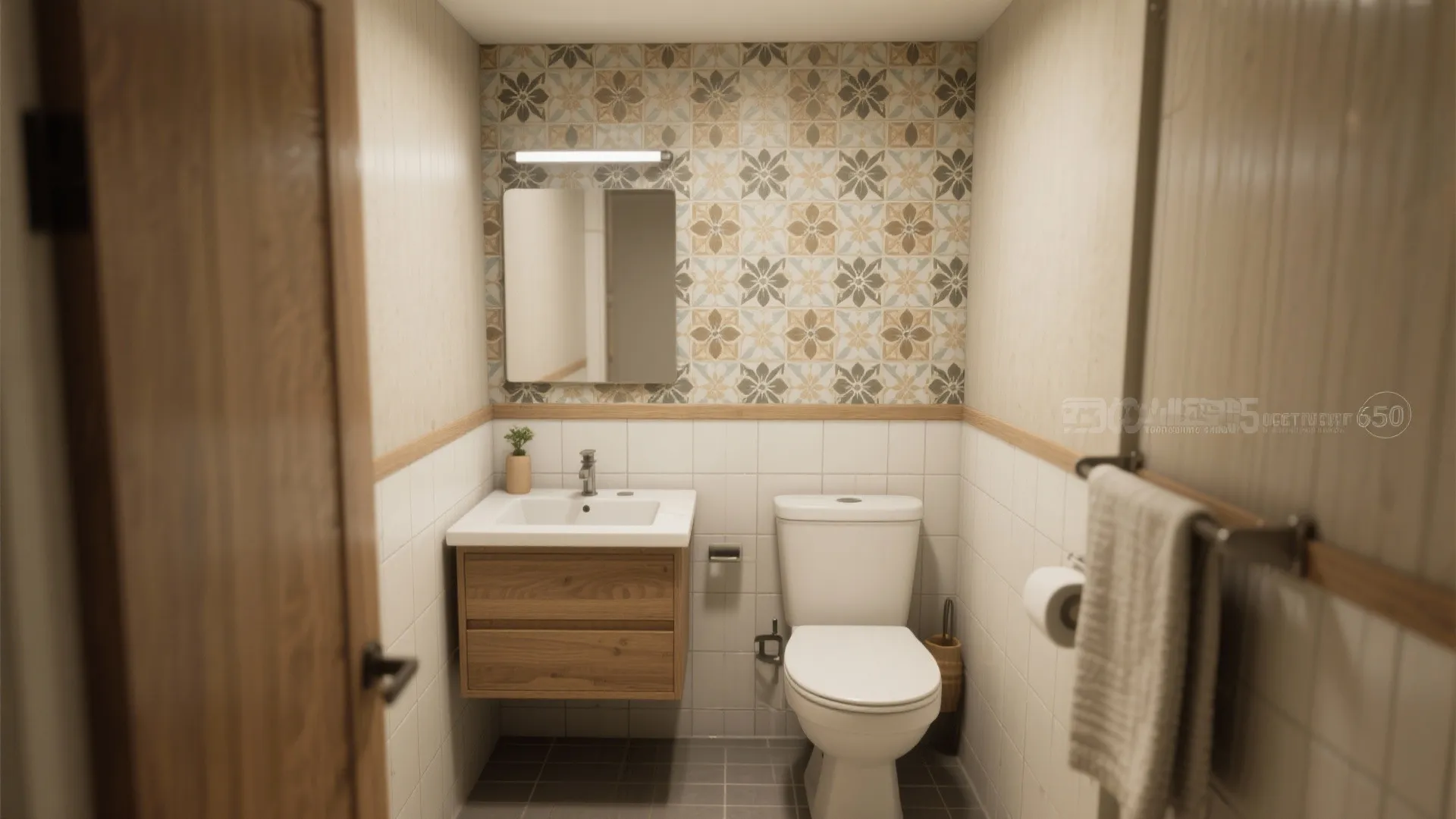 3. Waterproof Vinyl Panels with Patterned Inlays