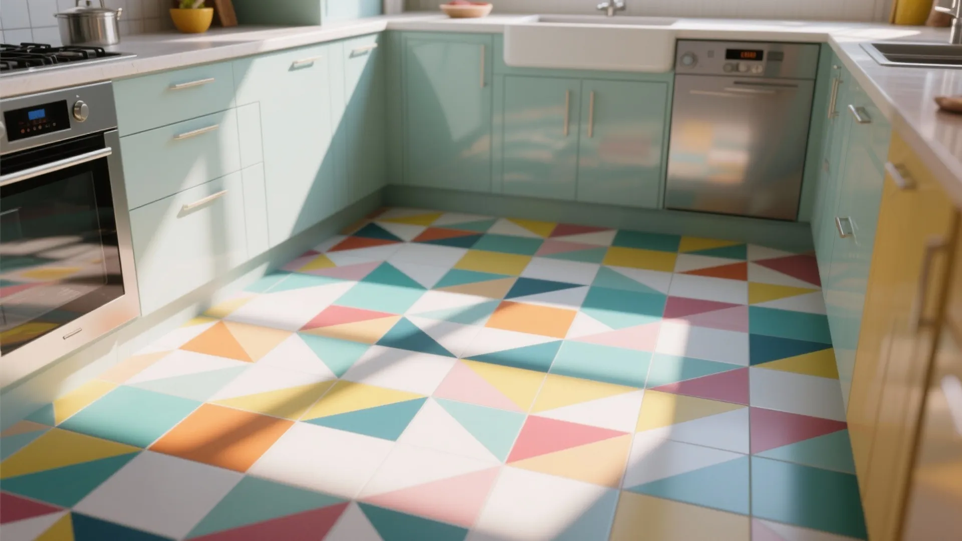 1. Peel-and-Stick Vinyl Tiles
