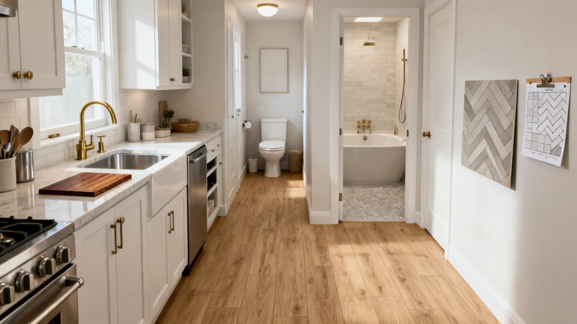 5 Vinyl Flooring Wood Designs for Kitchens & Bathrooms