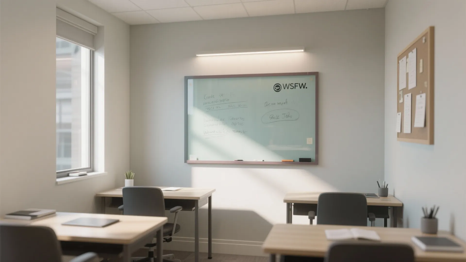 Visual calm with writable and display zones