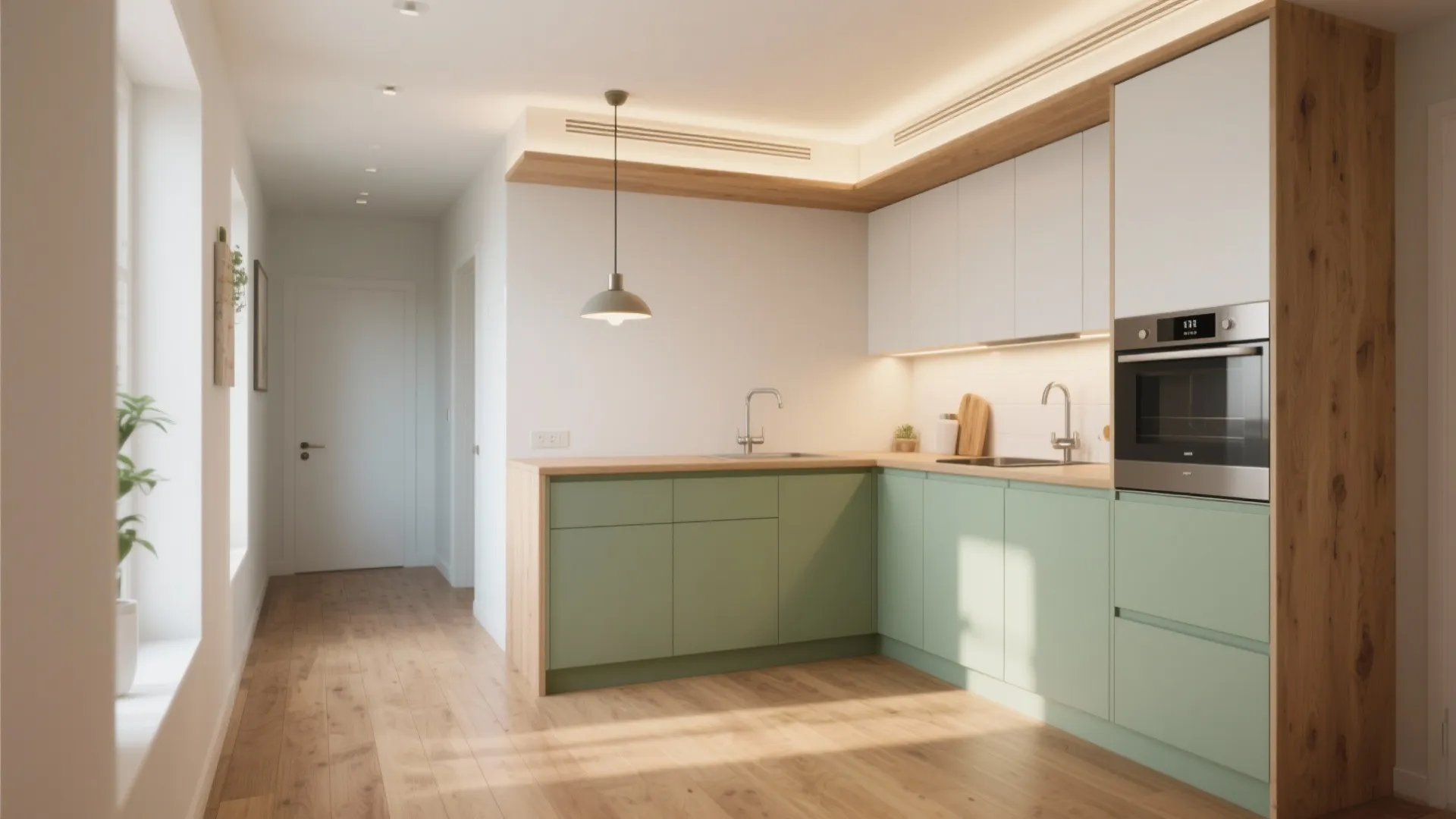 5. Visual flow: lighting, flooring, and consistent finishes