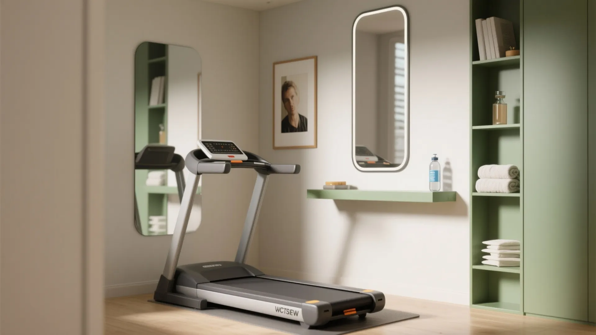 5. Use visual tricks to make the workout nook feel bigger