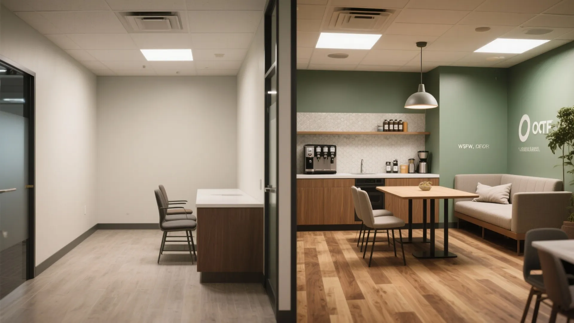 4. Visual zoning with materials and light