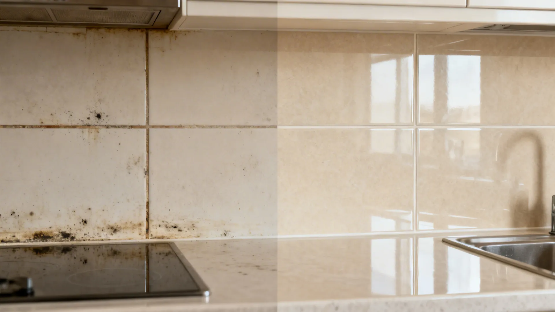 High-gloss vitrified tiles for backsplash and dado