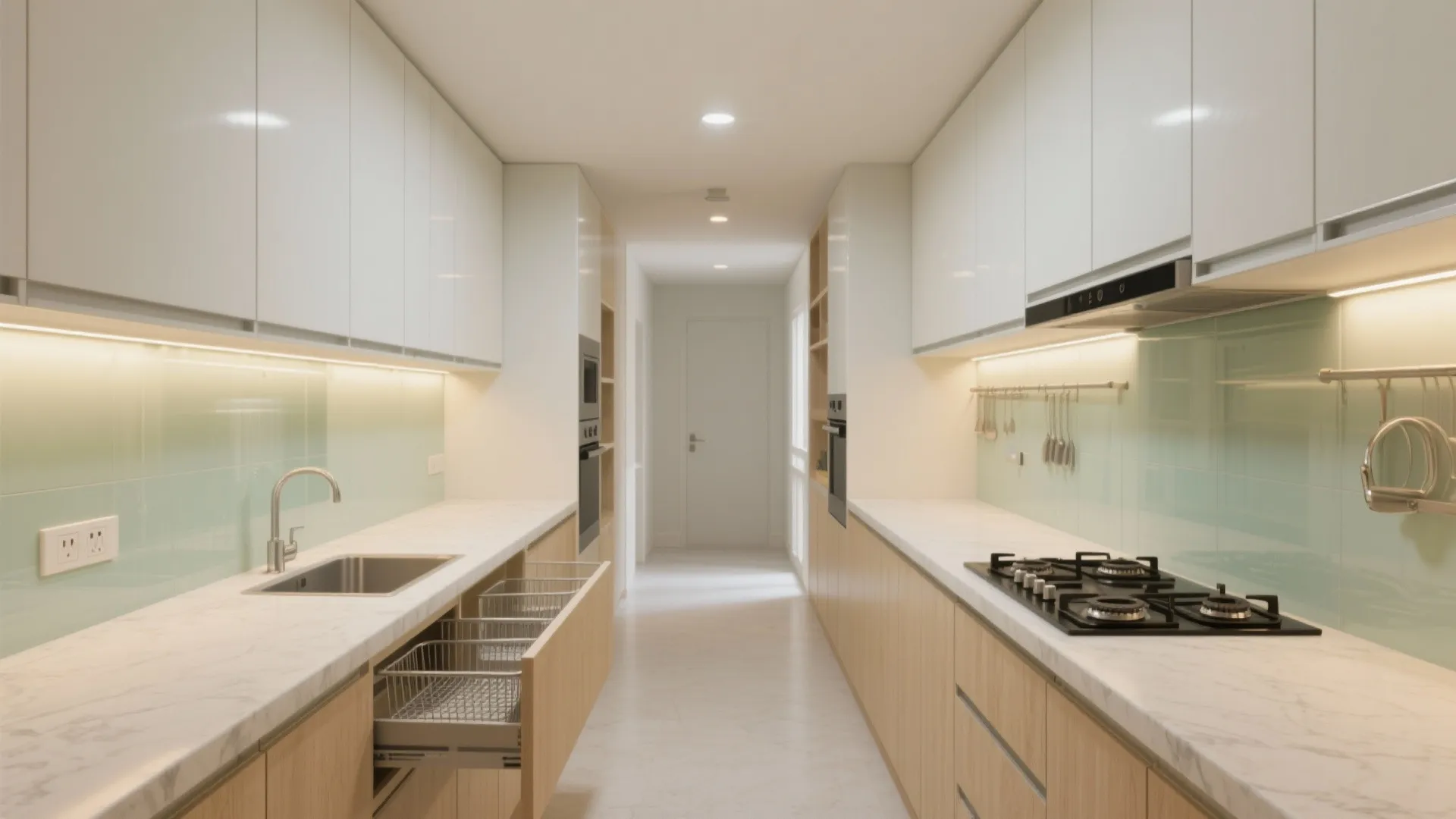 Minimalist Modular Kitchen With Vertical Storage