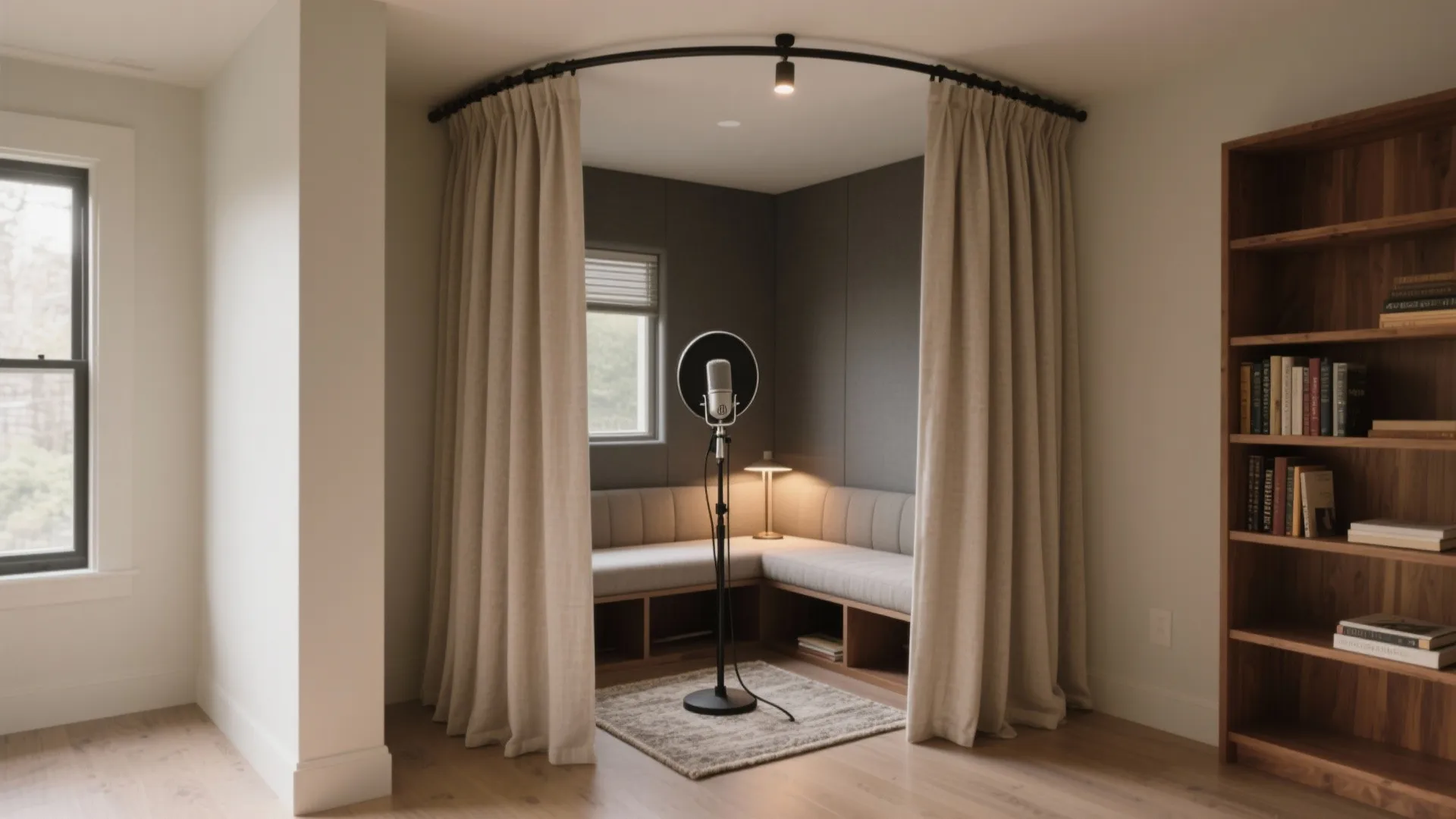 Vocal corner that doubles as a reading nook