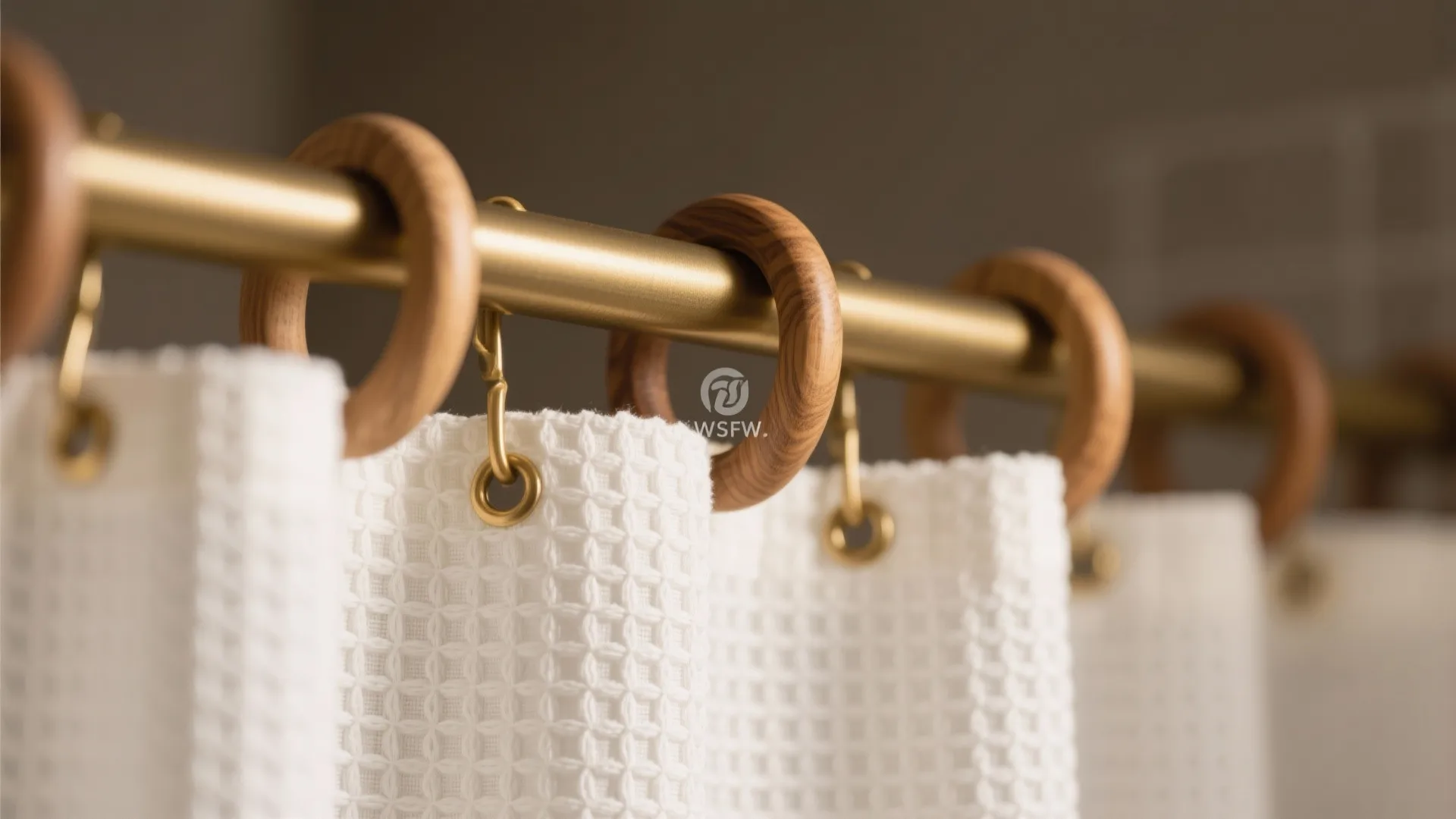 Textured waffle weave and warm hardware accents