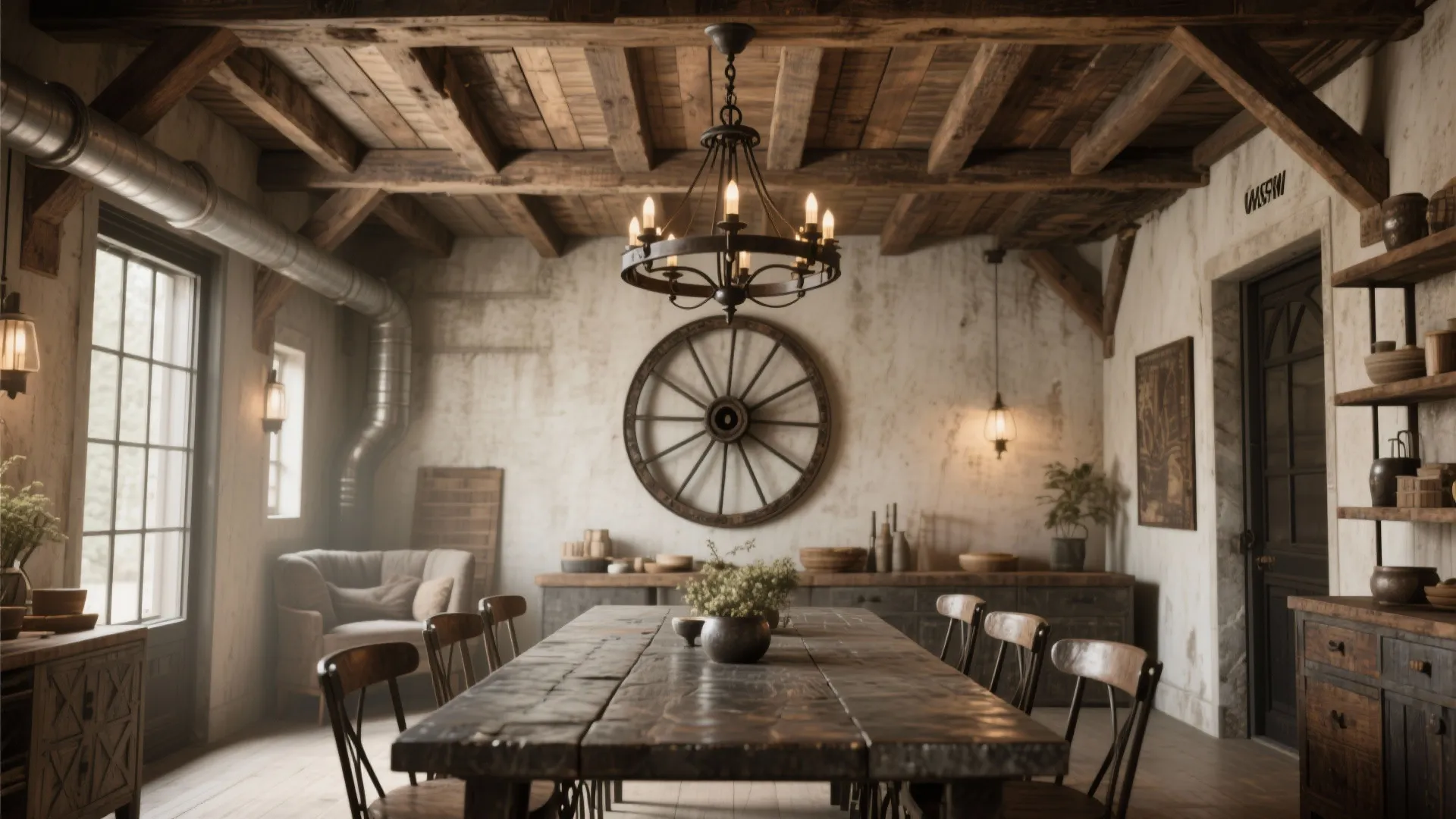 3. Wrought Iron Wagon Wheel Fixture