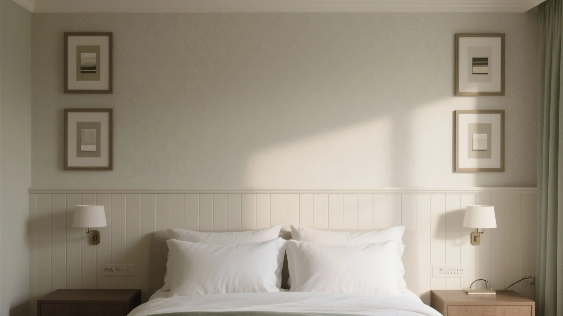 2) Half-height wainscot plus wallpaper for balanced proportions