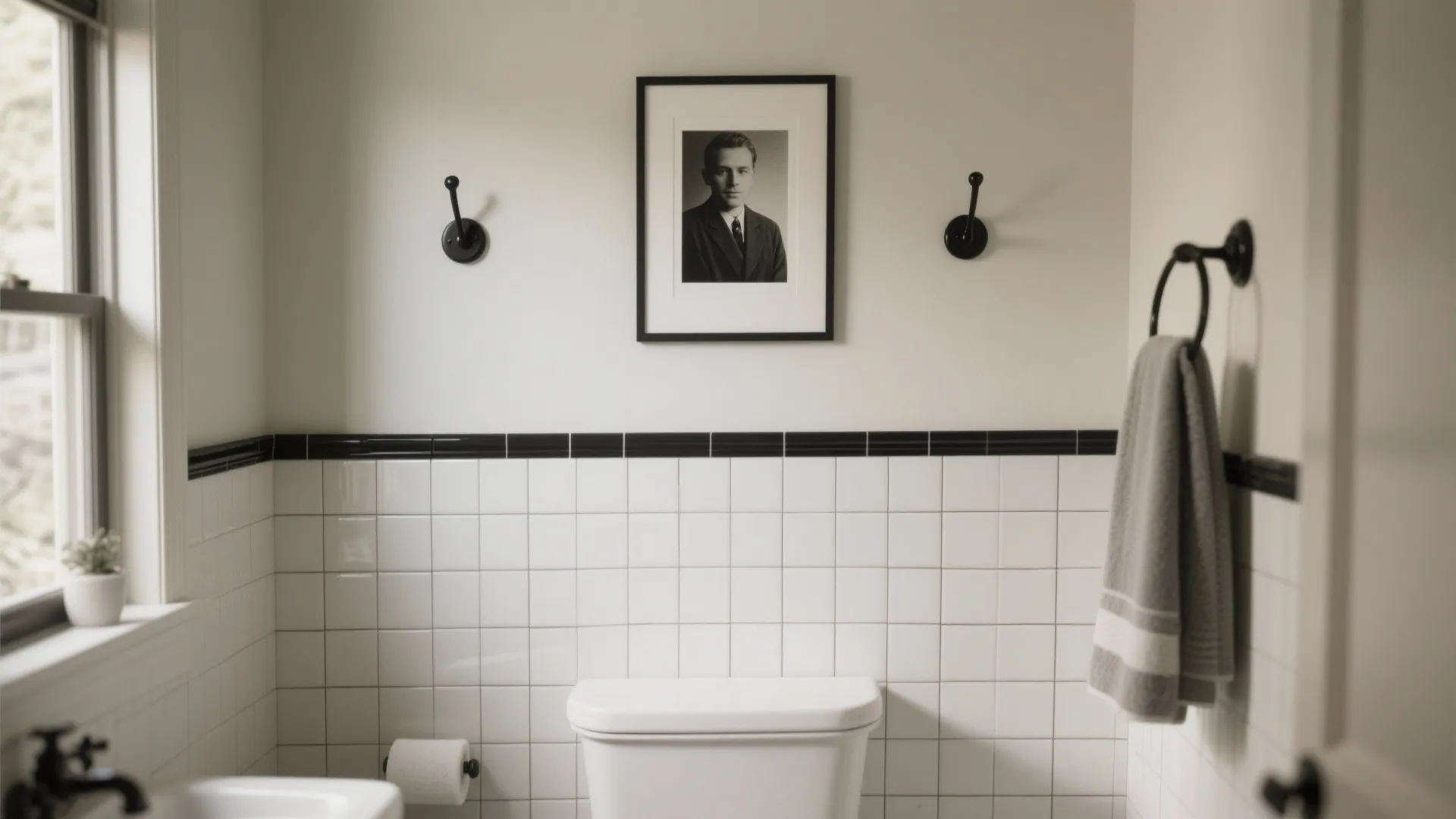Half-Height Wainscot with Contrast Grout