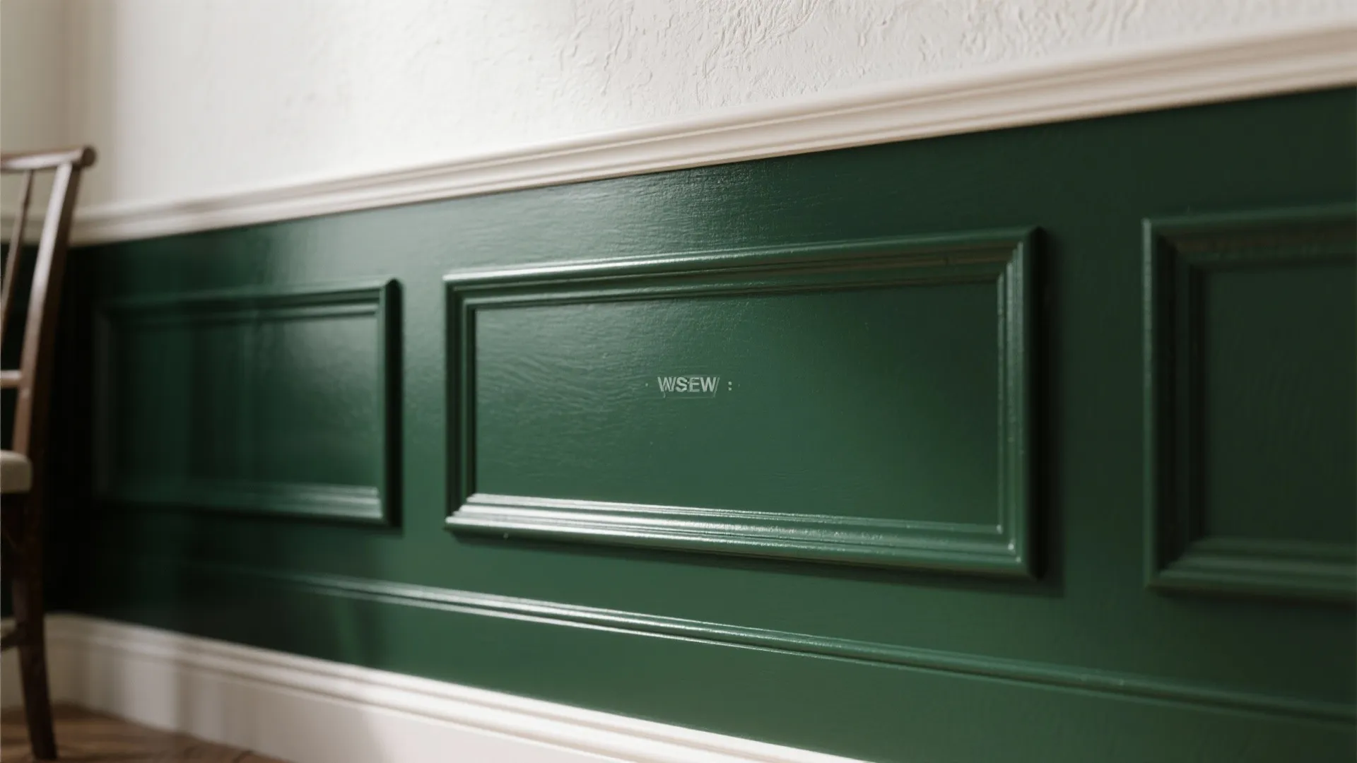 Half-Height Wainscot in Dark Green