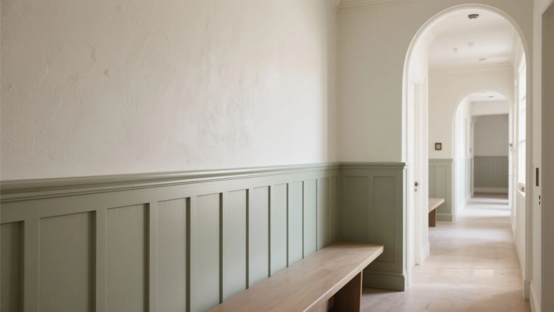 Textured Paint and Half-Height Wainscot