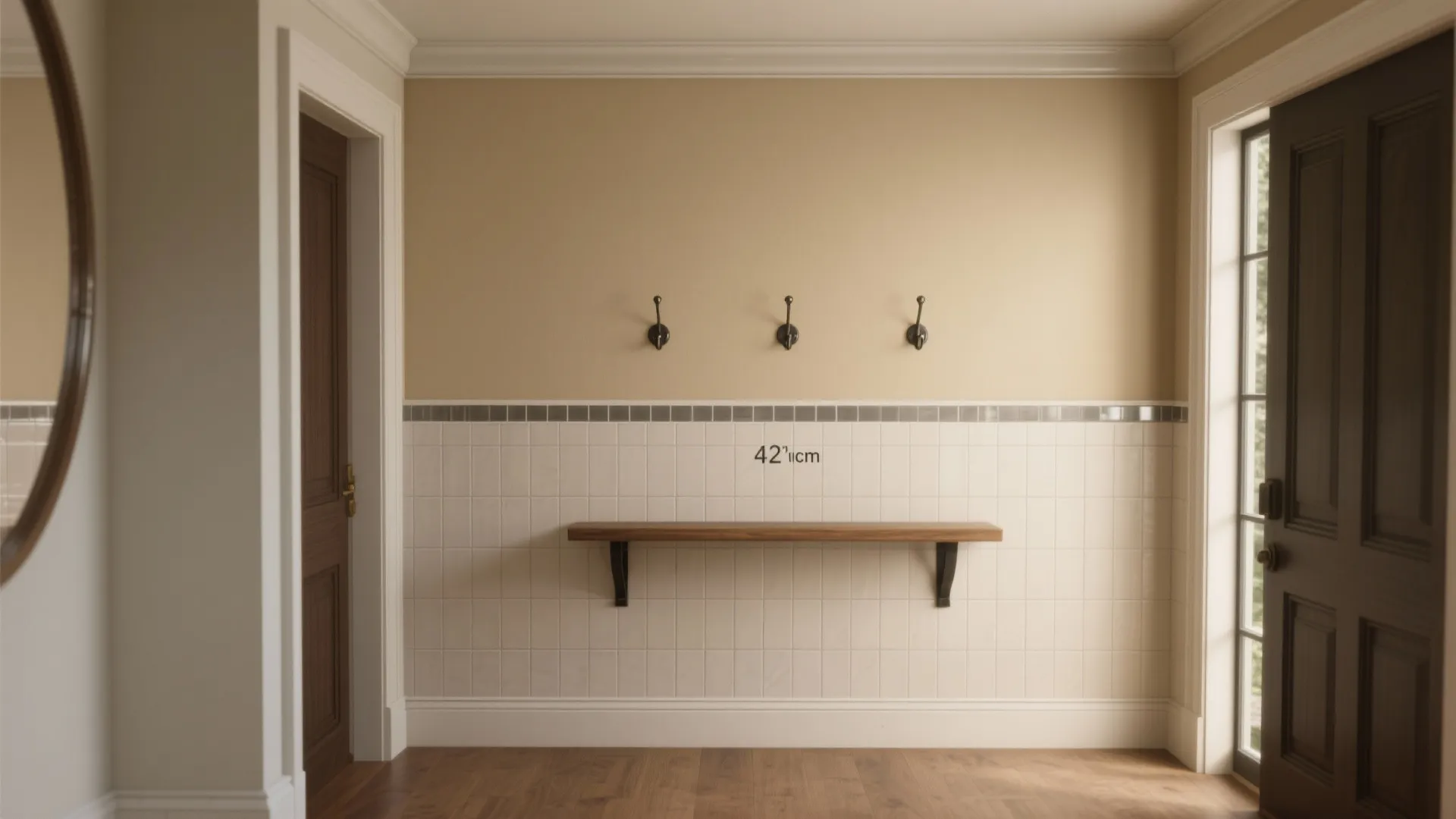 Half-Height Wainscot Tile with Painted Upper Wall