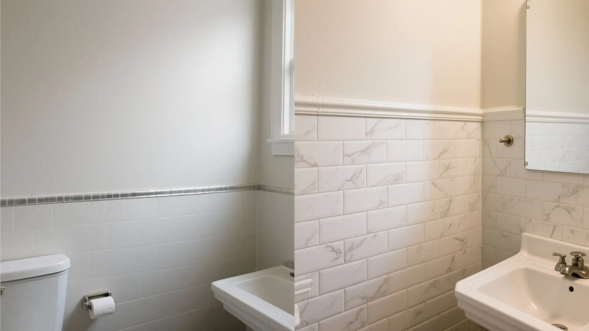 Half-Height Wainscot + Moisture-Resistant Paint