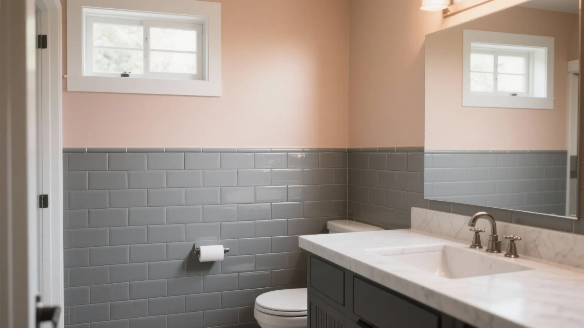 4. Half tile wainscot with paint above