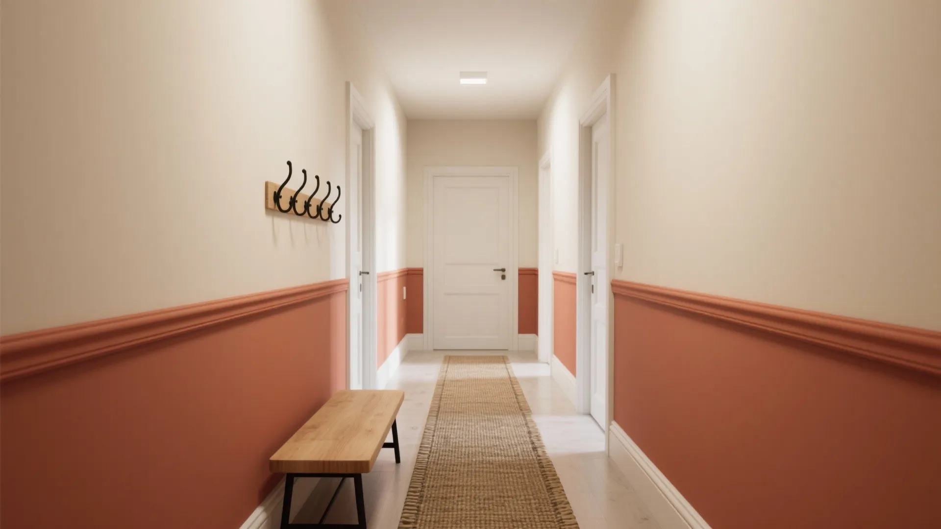 Two-Tone Terracotta with Cream Wainscot