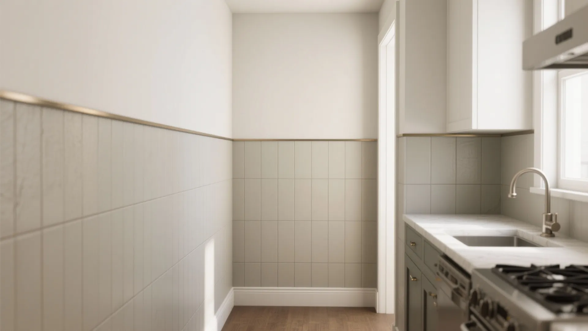 Two-tone wainscot and color-block calm