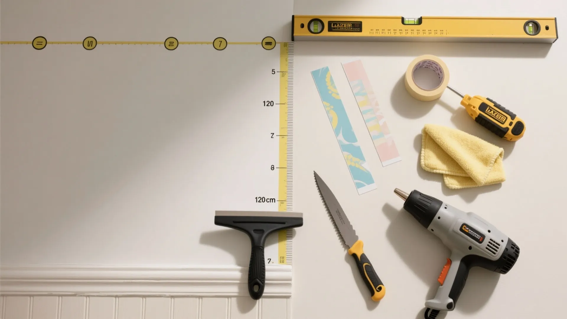 Pattern mixing: half-height decals with paint or beadboard