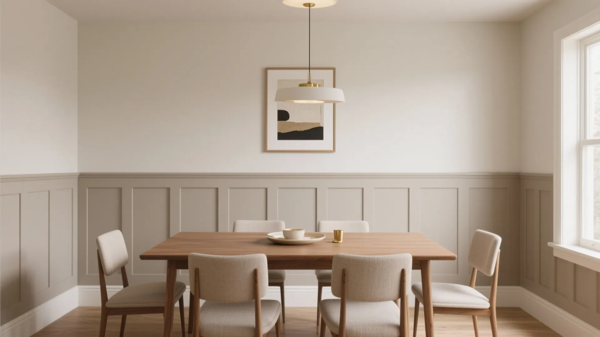 Modern Half-Height Wainscoting with Color Split