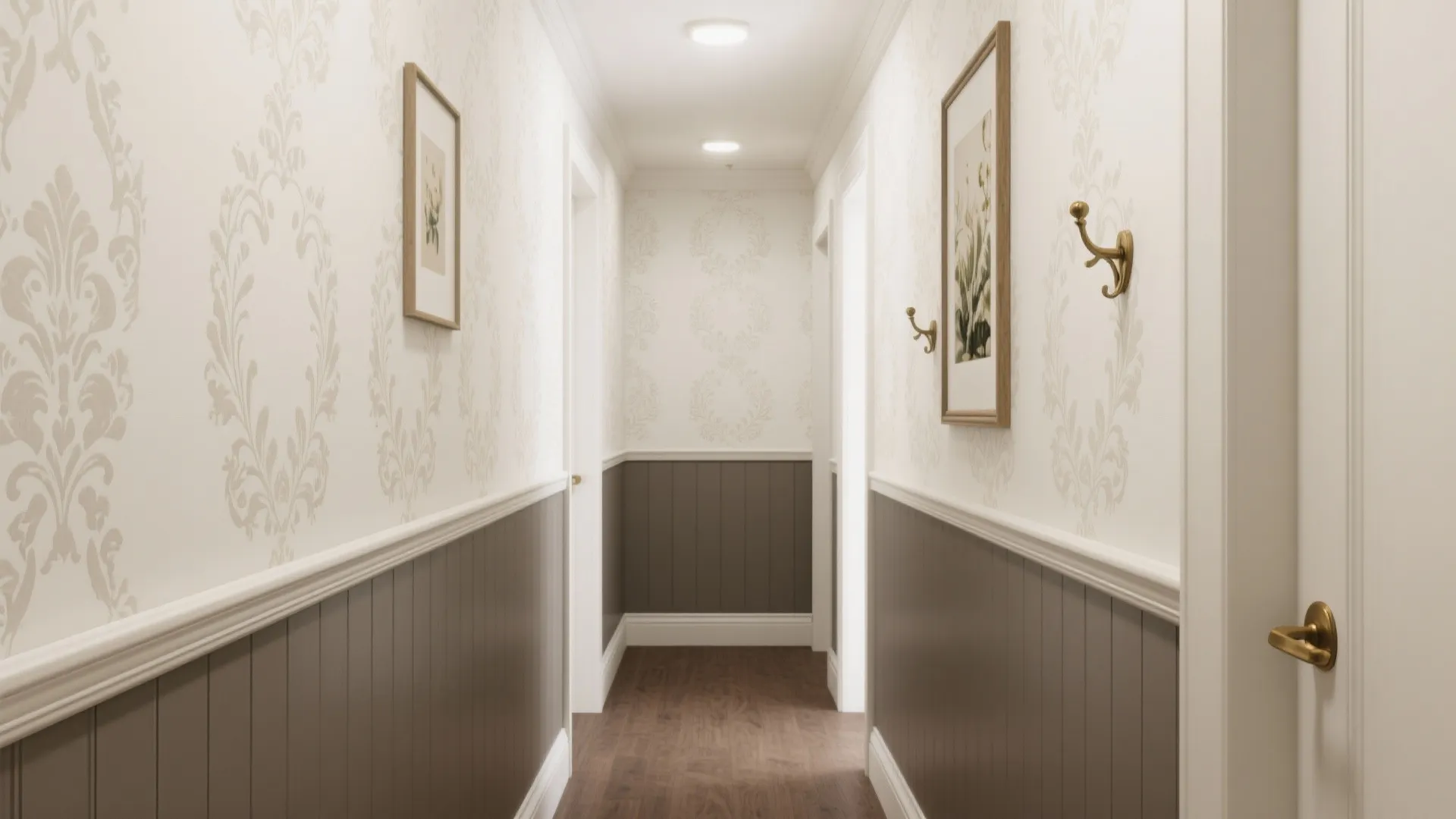 Two-Tone Wainscoting + Stencil Panels
