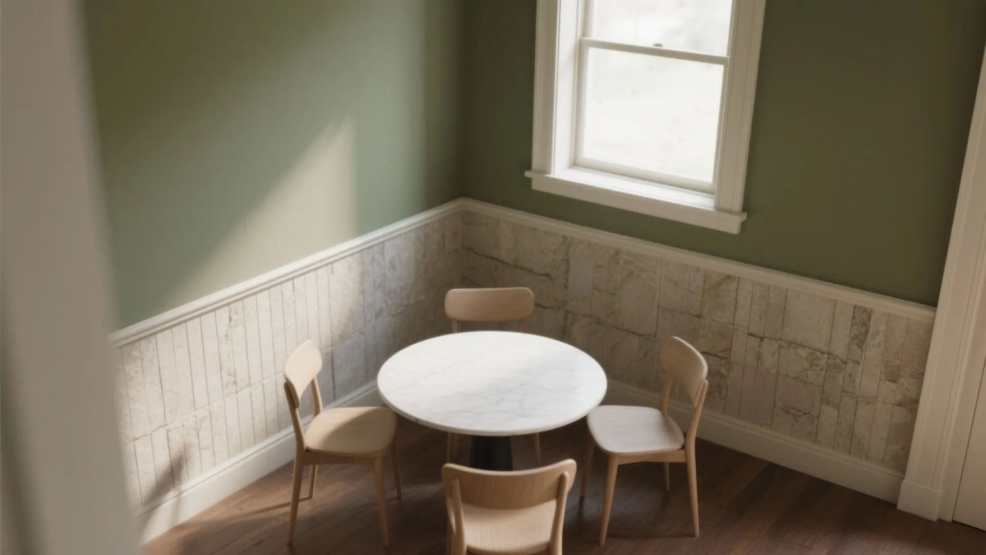 Two-Tone Wainscot and Natural Pigment Zoning