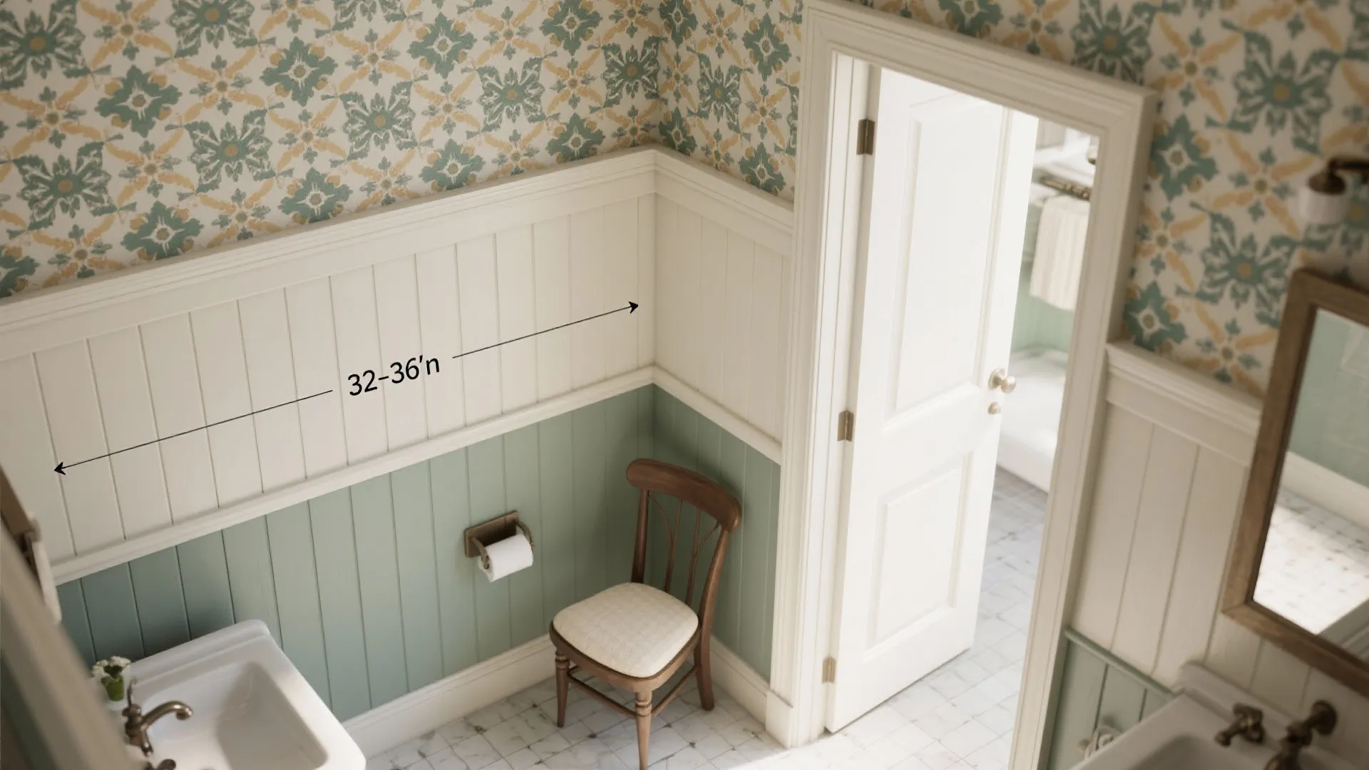 Playful Pattern + Painted Wainscot Combo