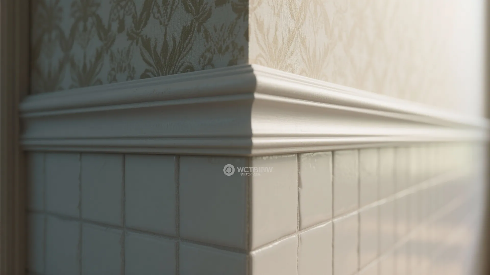 Half-wall wainscot + wallpaper combo