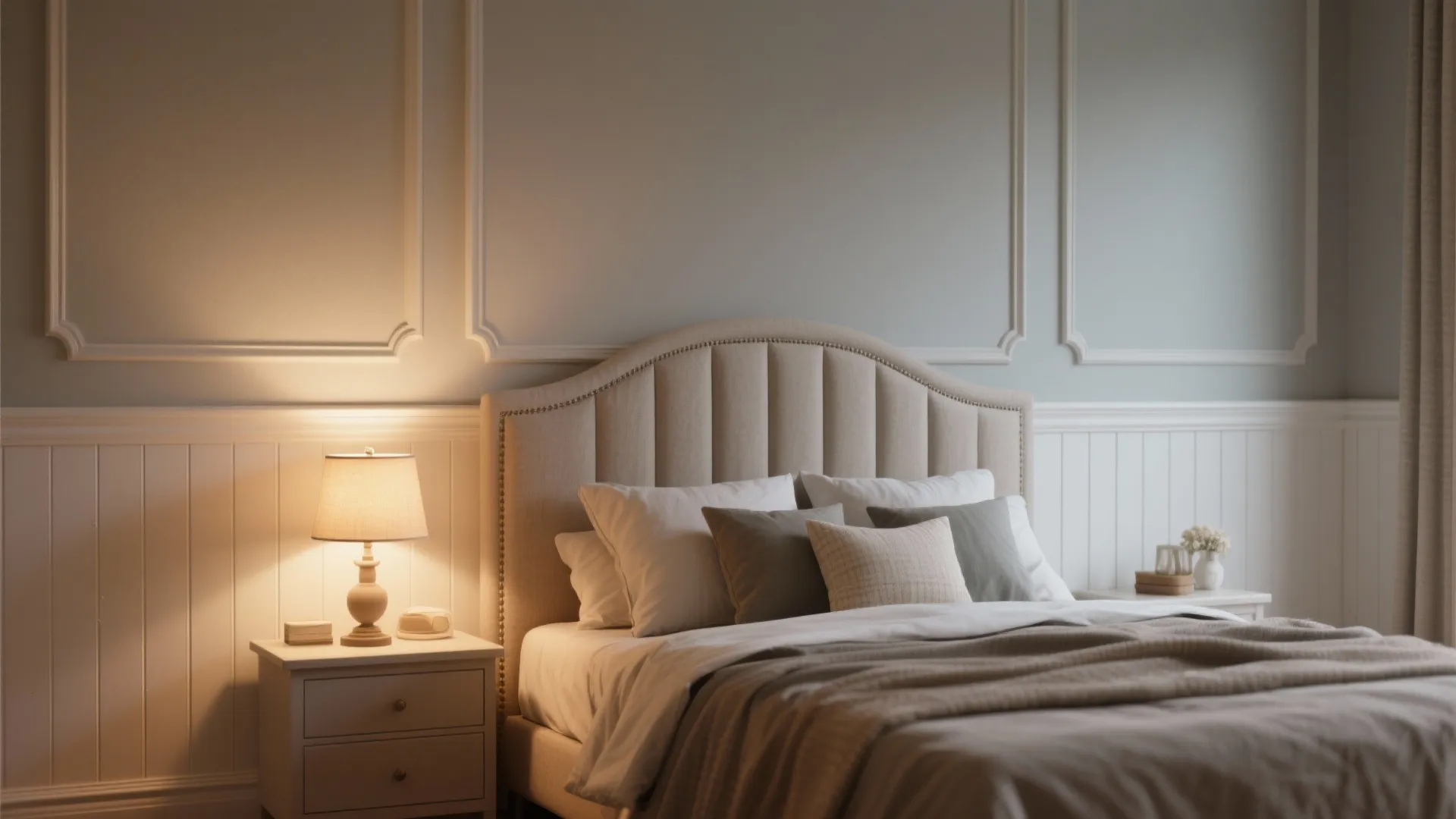 2. Half-height wainscoting for layered coziness