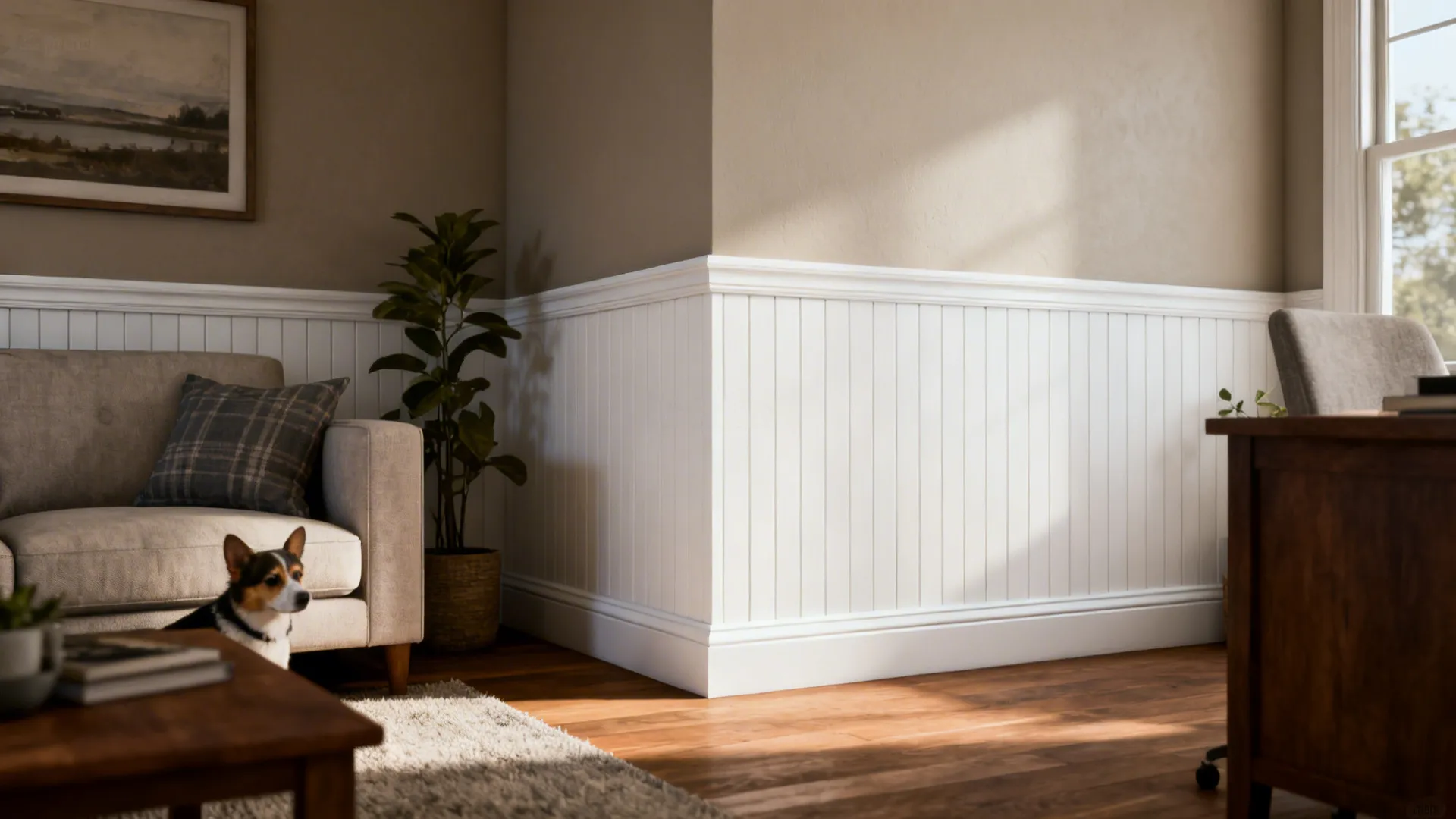 2. Half-Wall Wainscoting for Texture